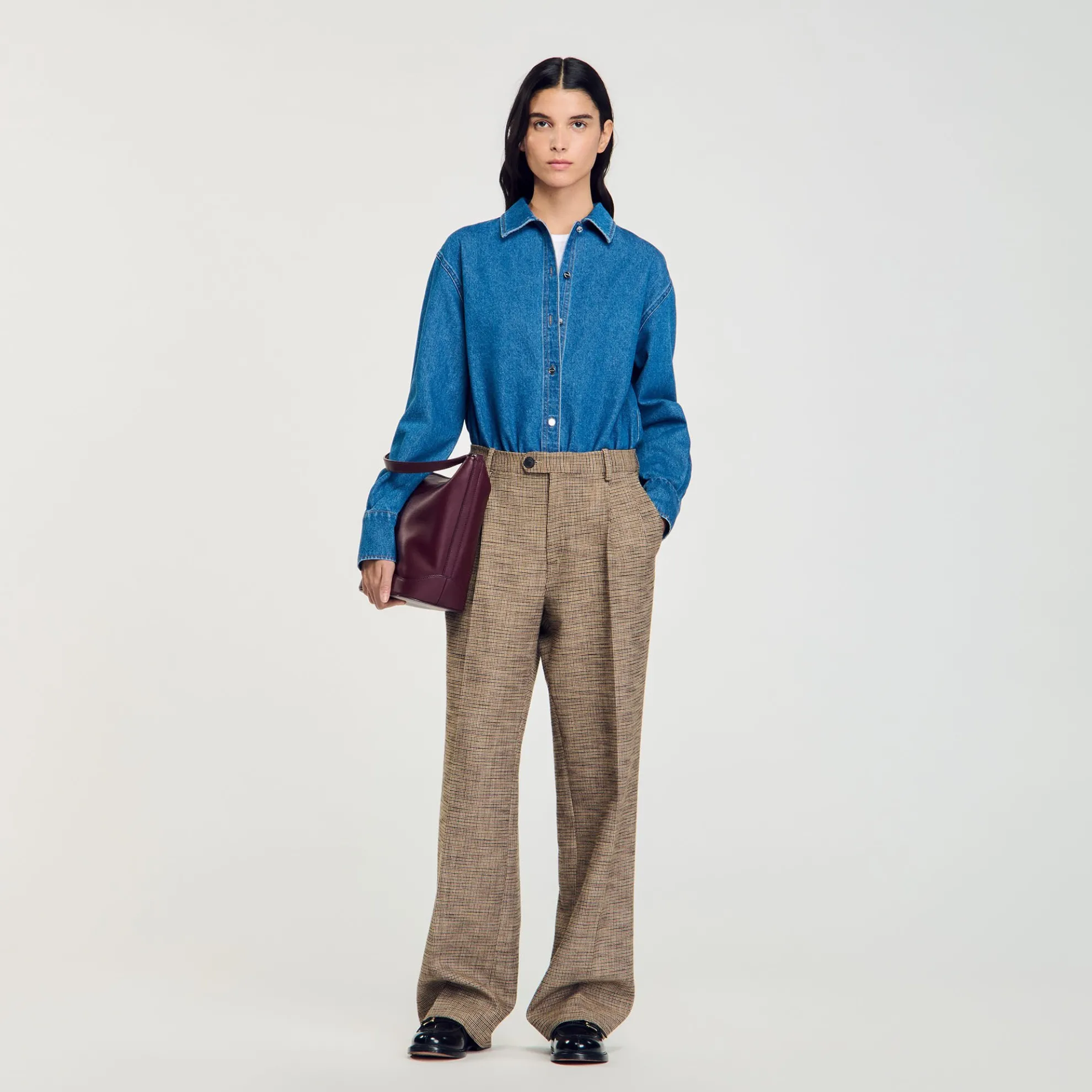 Broek Met Pied-de-poule Motief