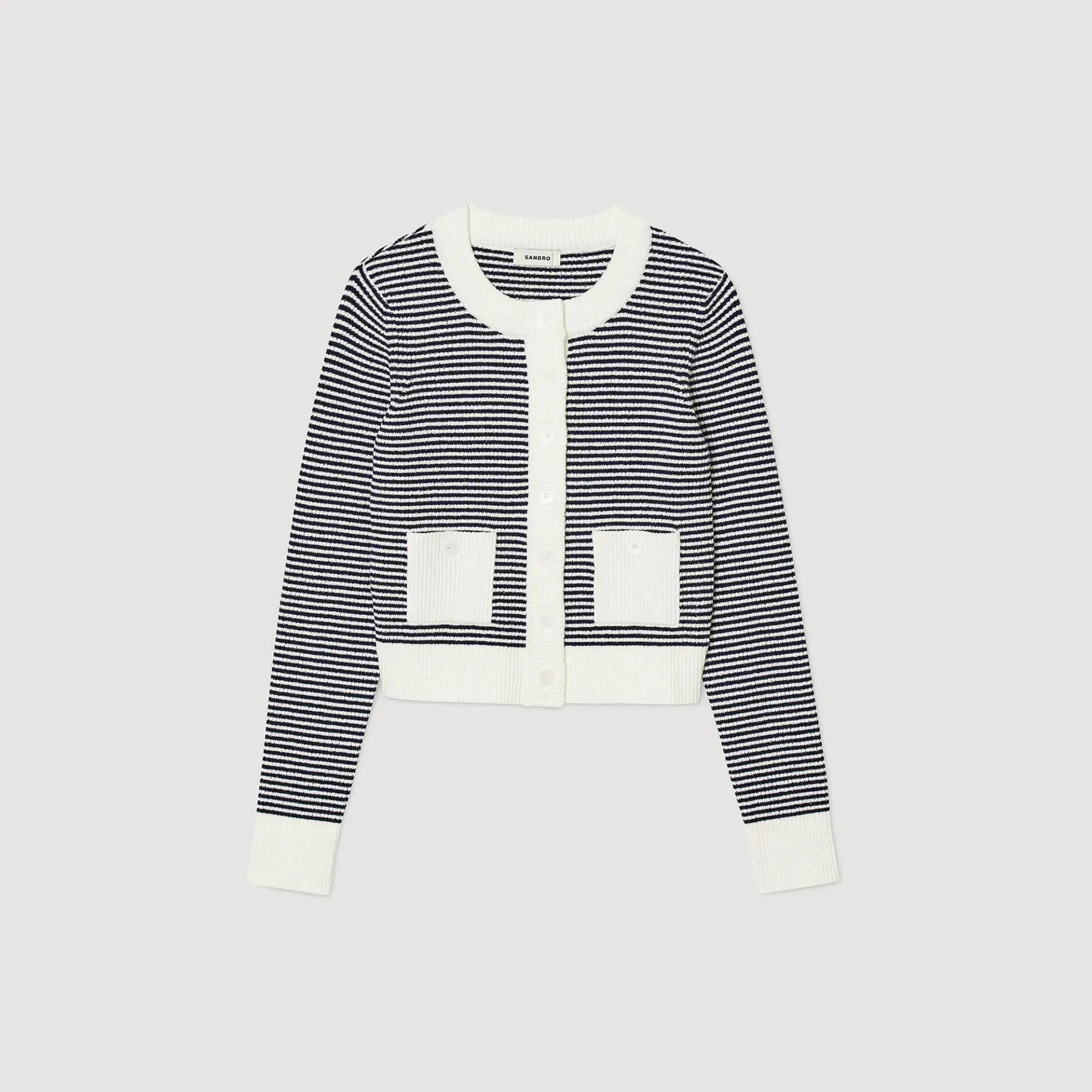 Cardigan Van Gebreide Bouclé Stof