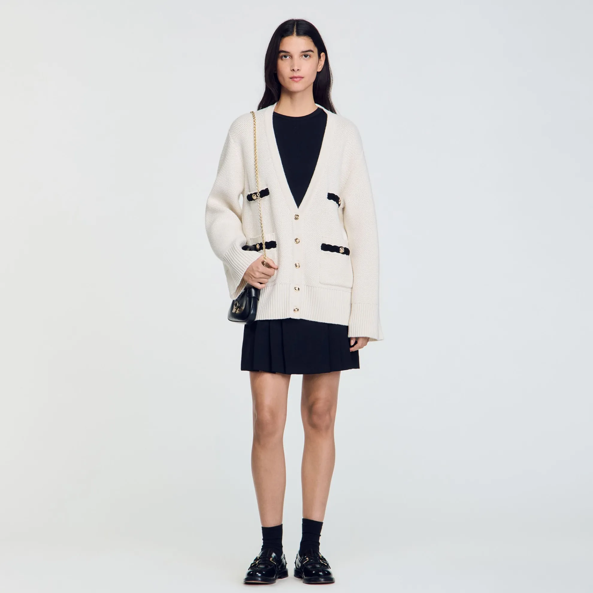 Cardigan Vest Lang Wol