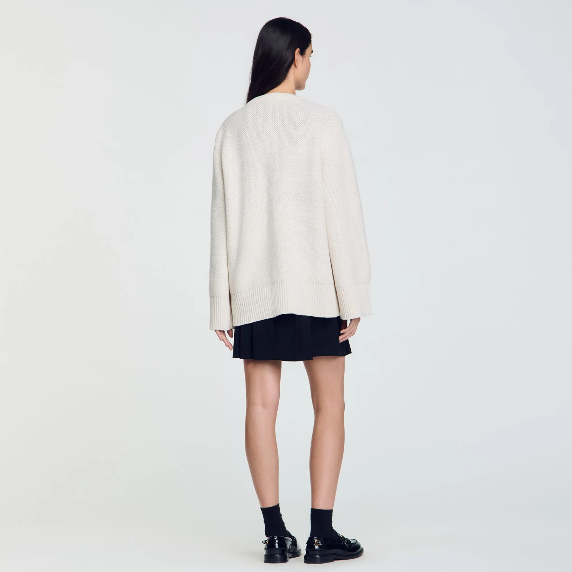 Cardigan Vest Lang Wol
