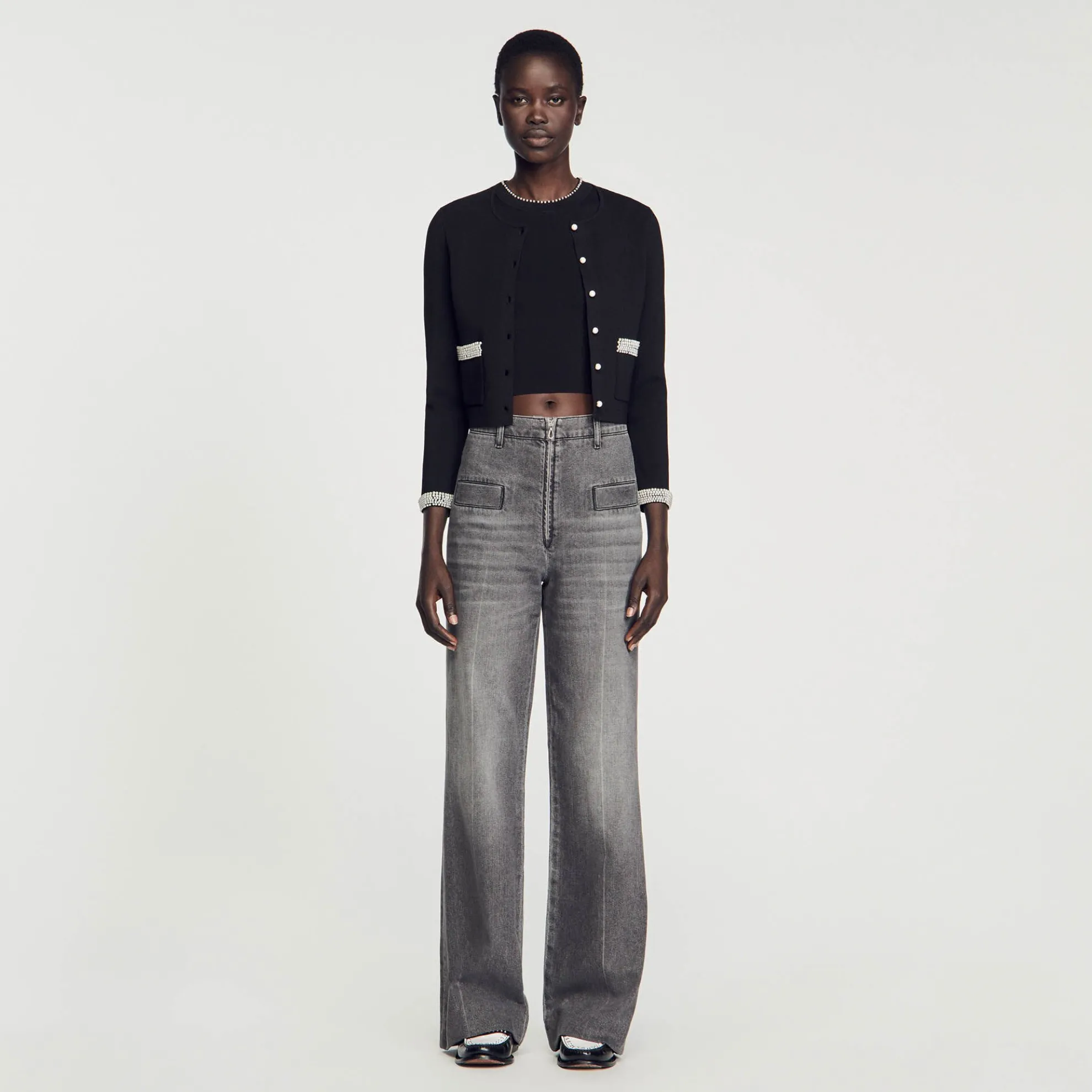 Cardigan Vest Met Parels