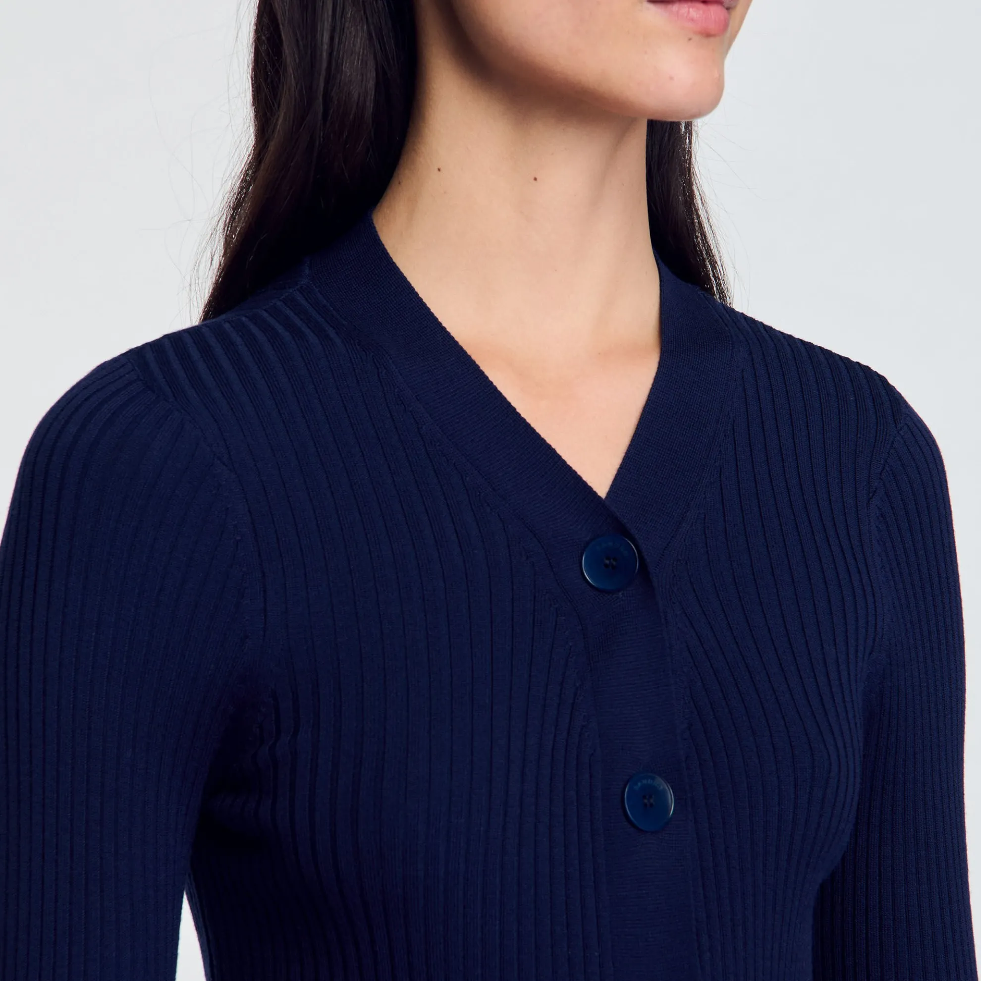 Cardigan Vest Ribgebreid