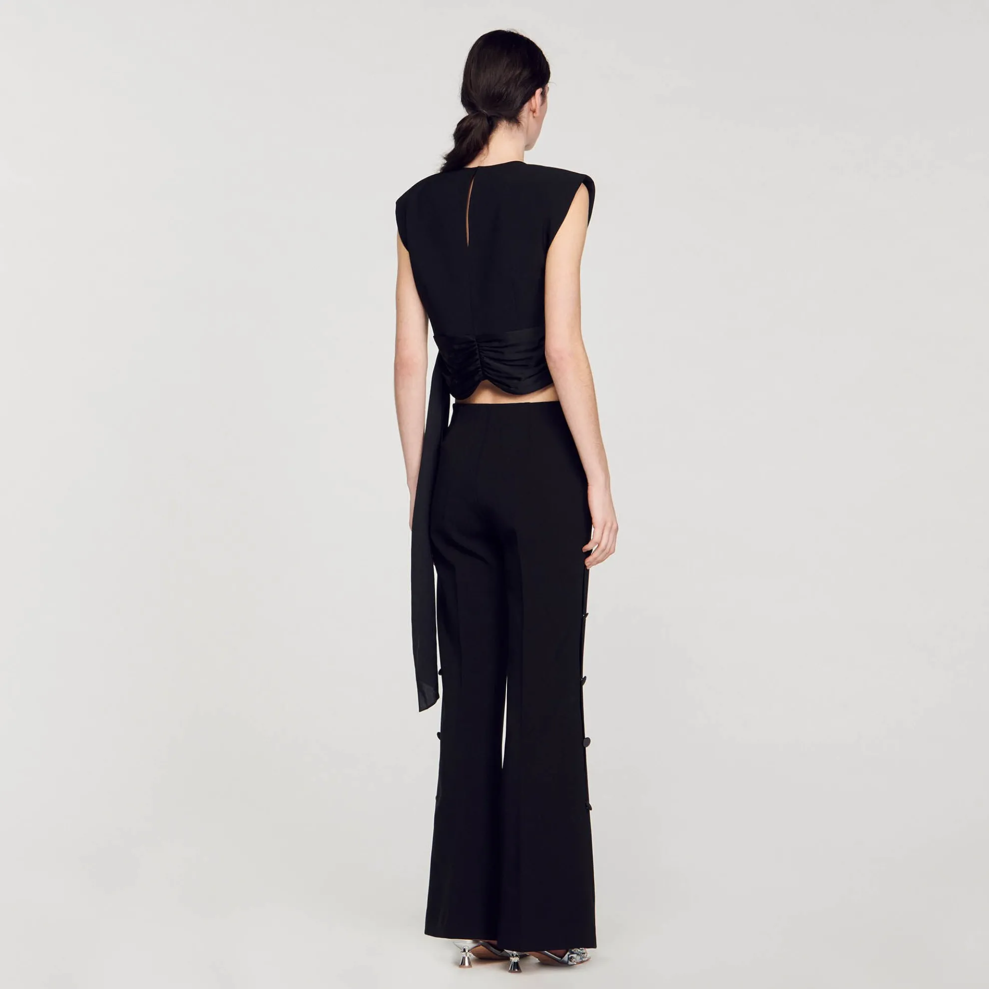 Flared Broek Met Opengewerkte Zijkanten
