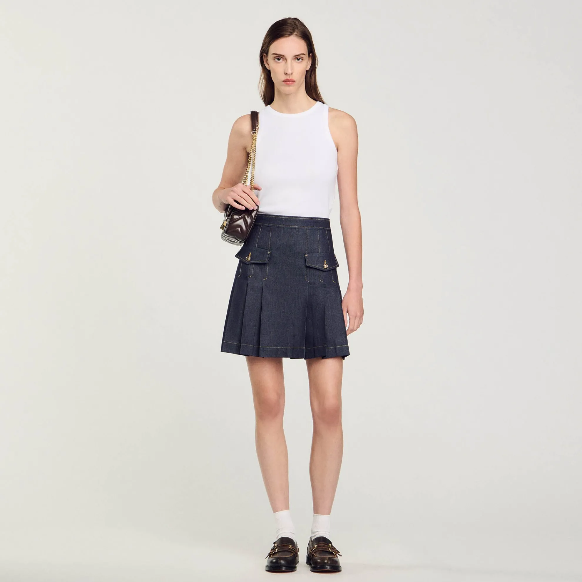 Geplooide Rok Denim