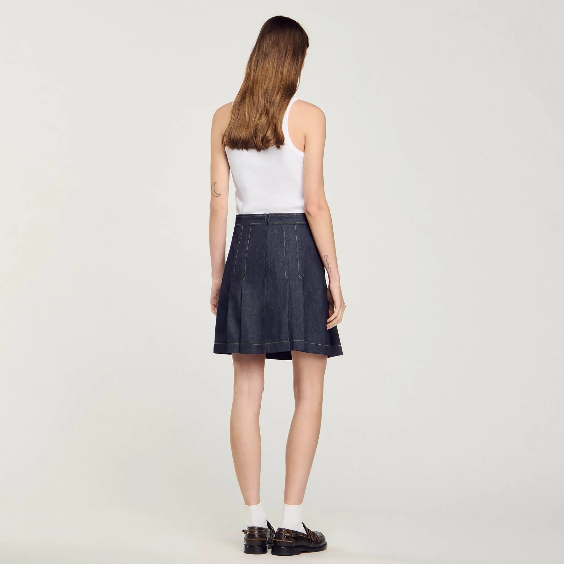 Geplooide Rok Denim