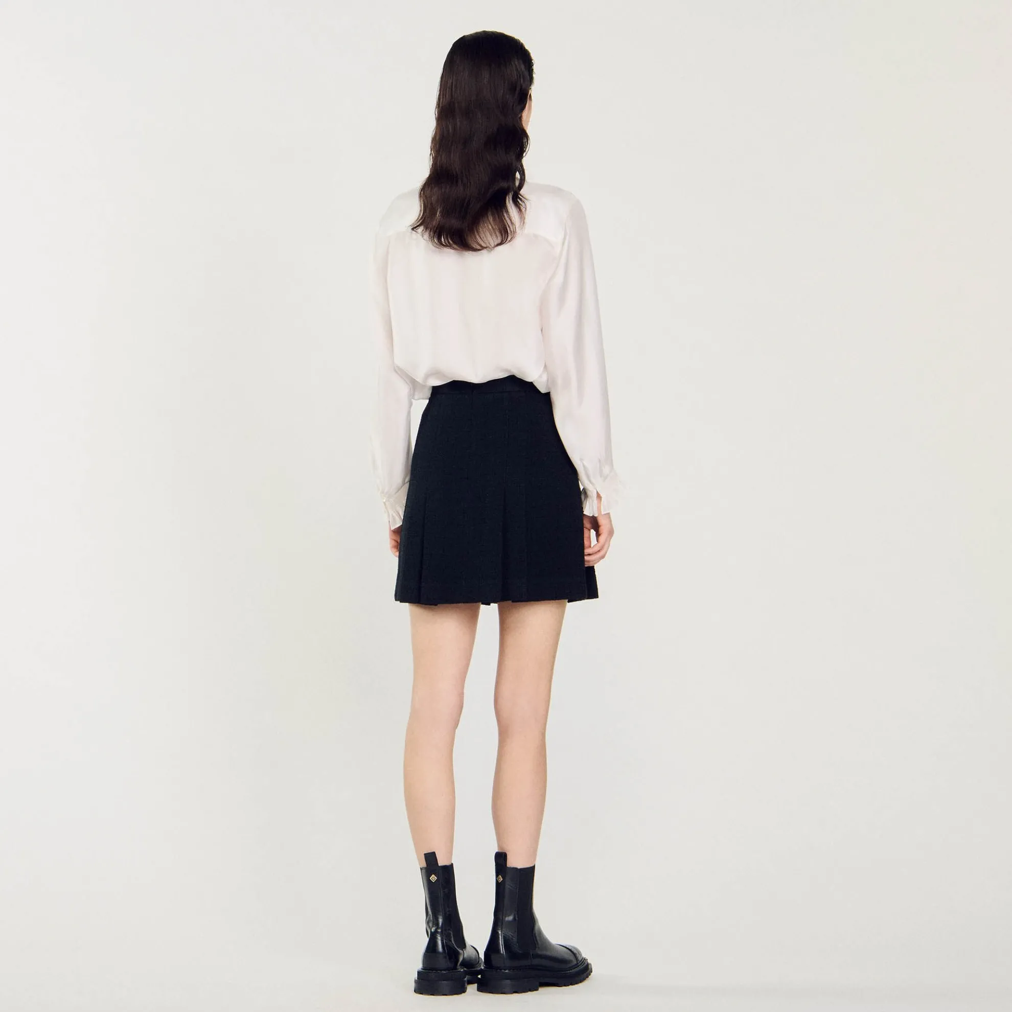 Geplooide Tweed Rok