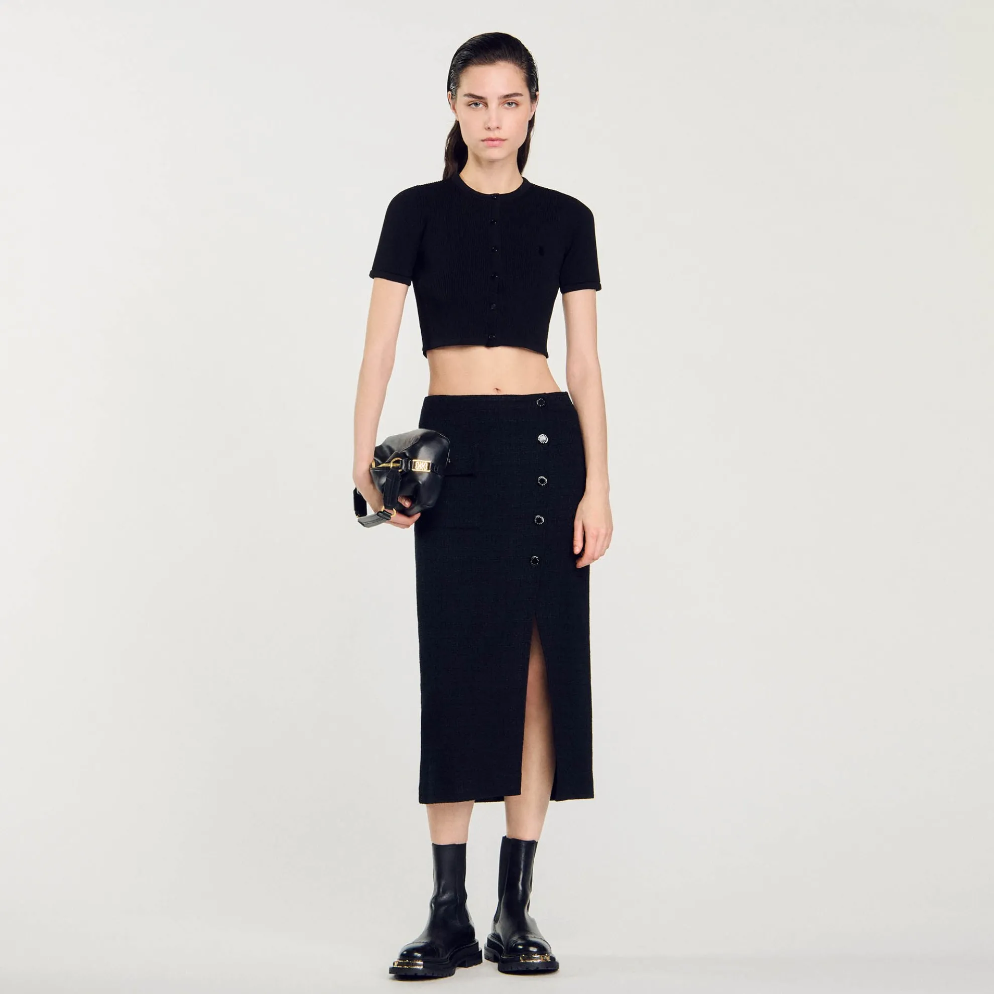 Halflange Tweed Rok