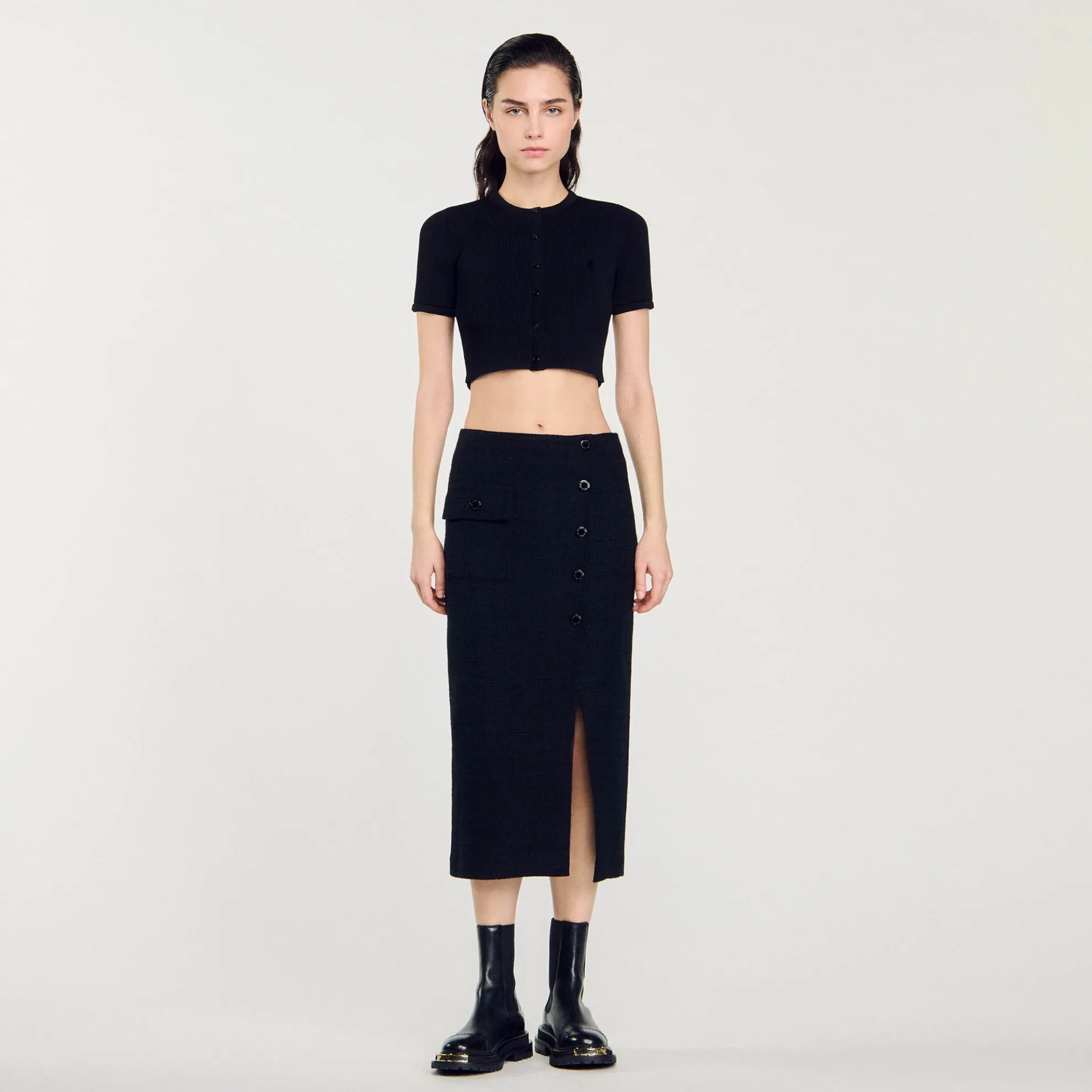Halflange Tweed Rok