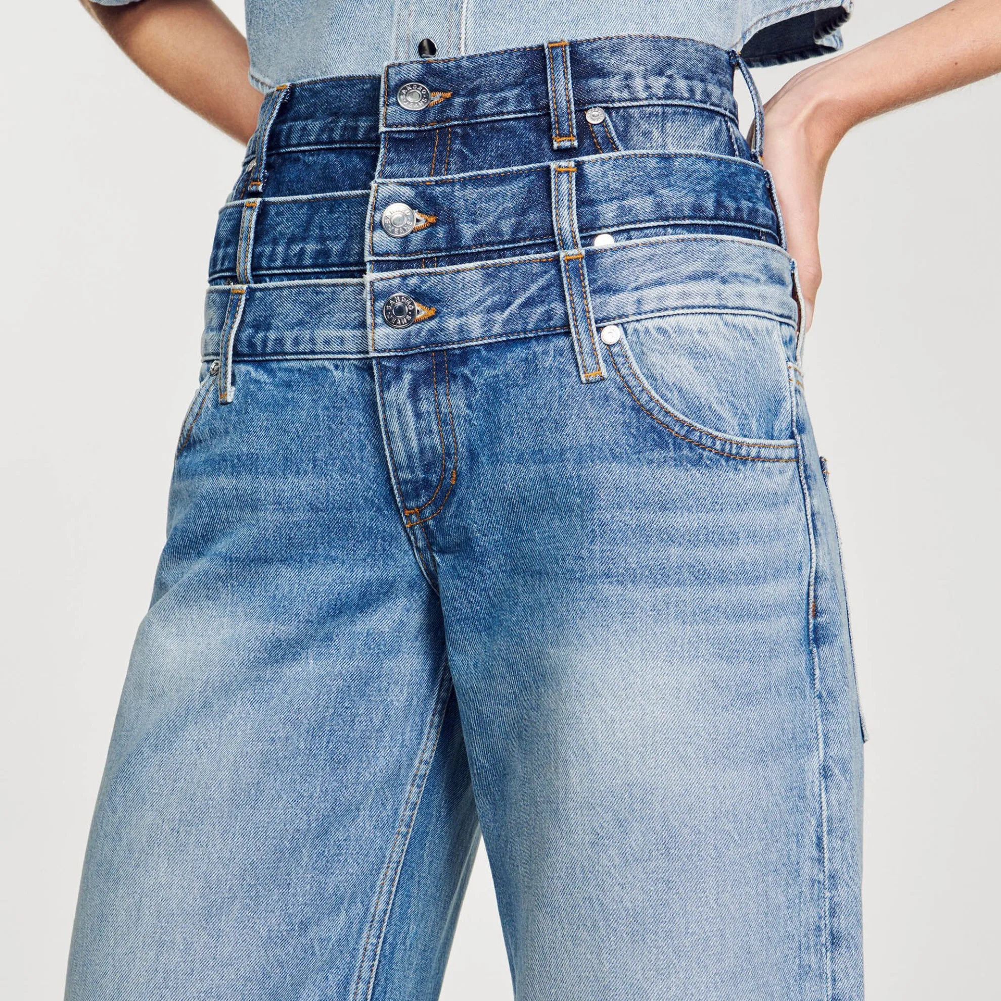 Jeans Met Driedubbele Riem