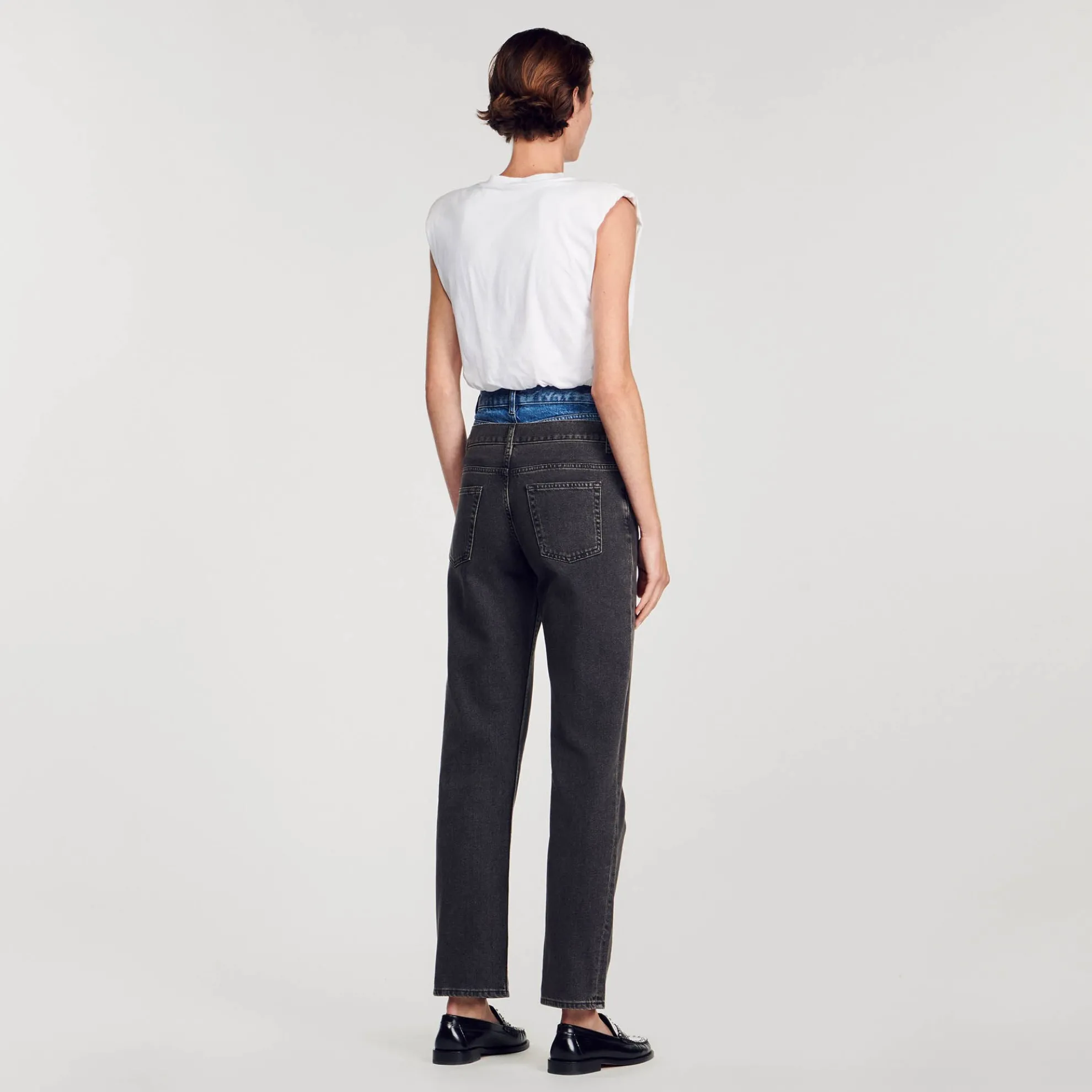 Jeans Met Dubbele Tweekleurige Riem
