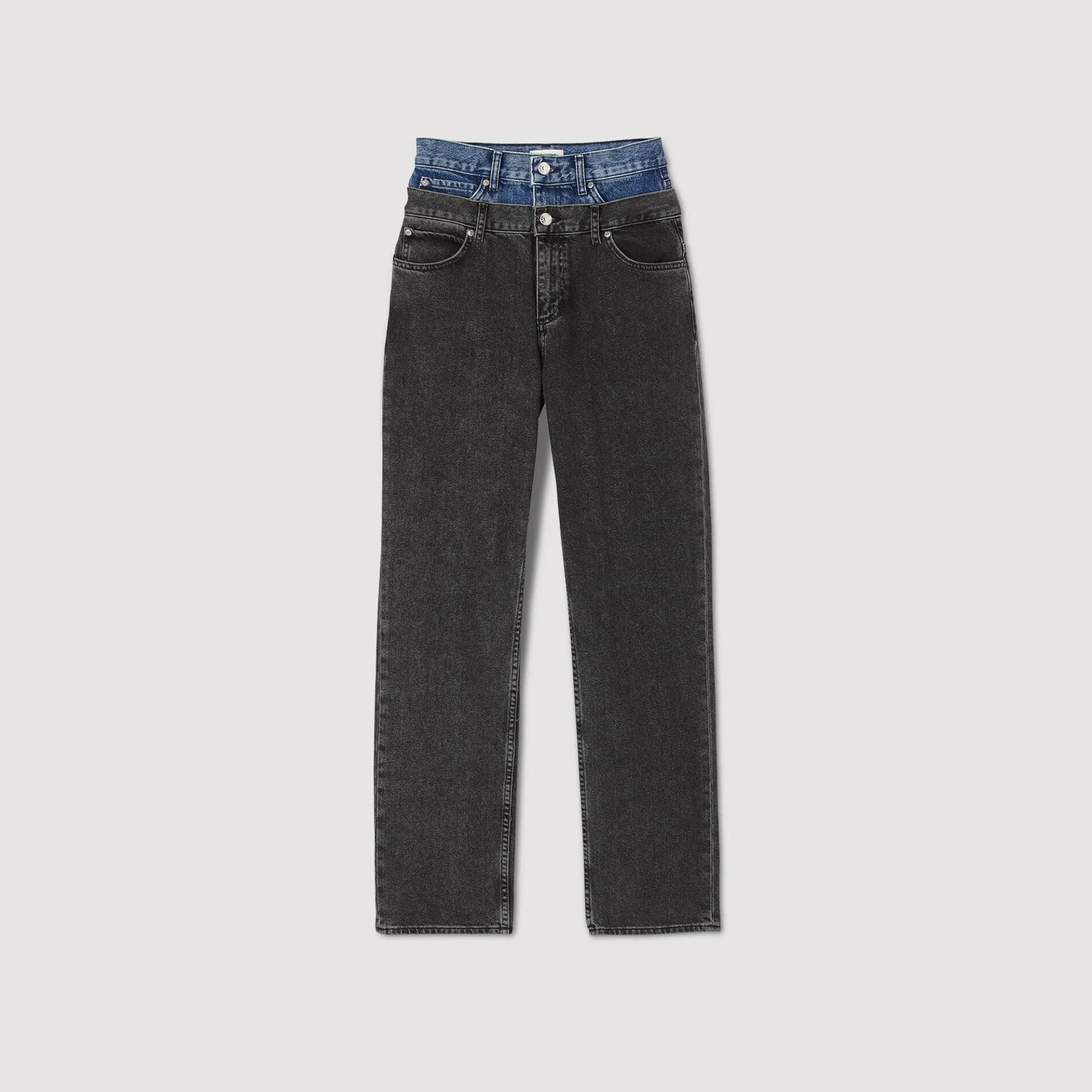 Jeans Met Dubbele Tweekleurige Riem