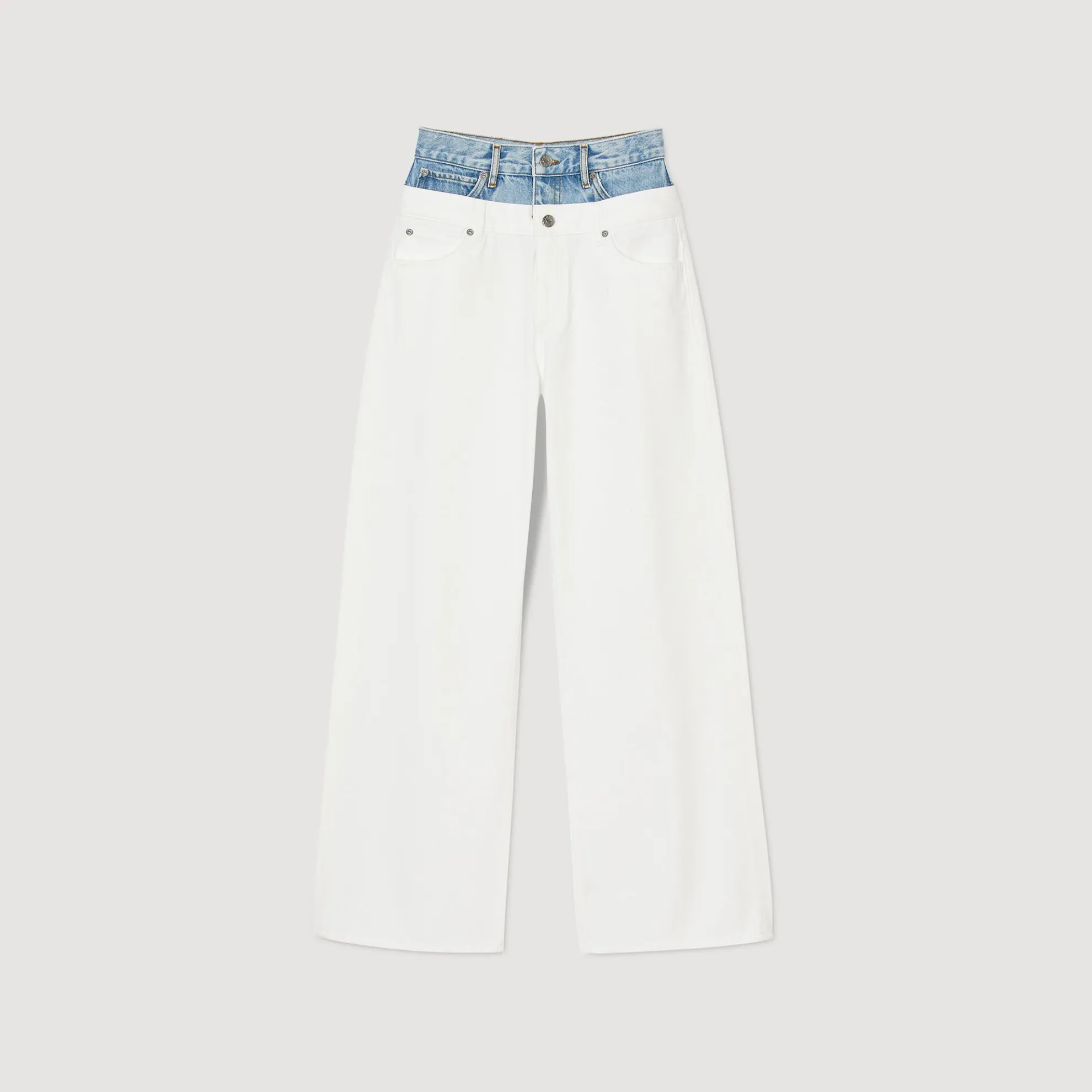 Jeans Tweekleurig Dubbele Riem
