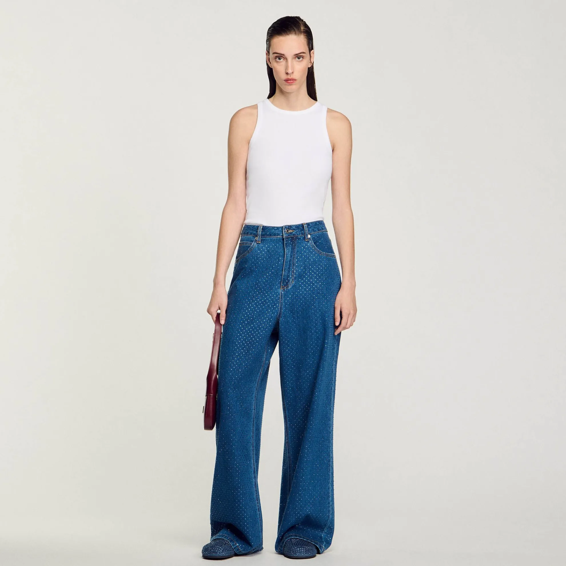 Jeans Wijd Met Stras