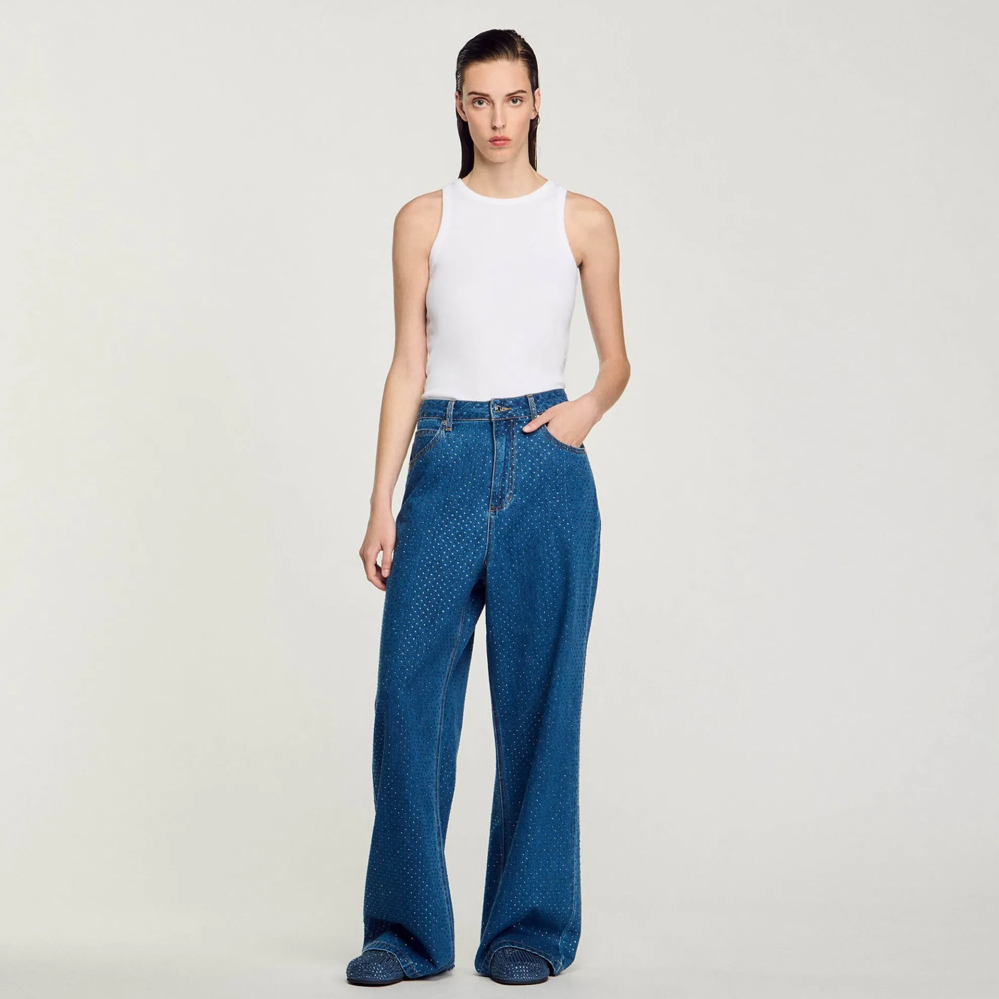 Jeans Wijd Met Stras