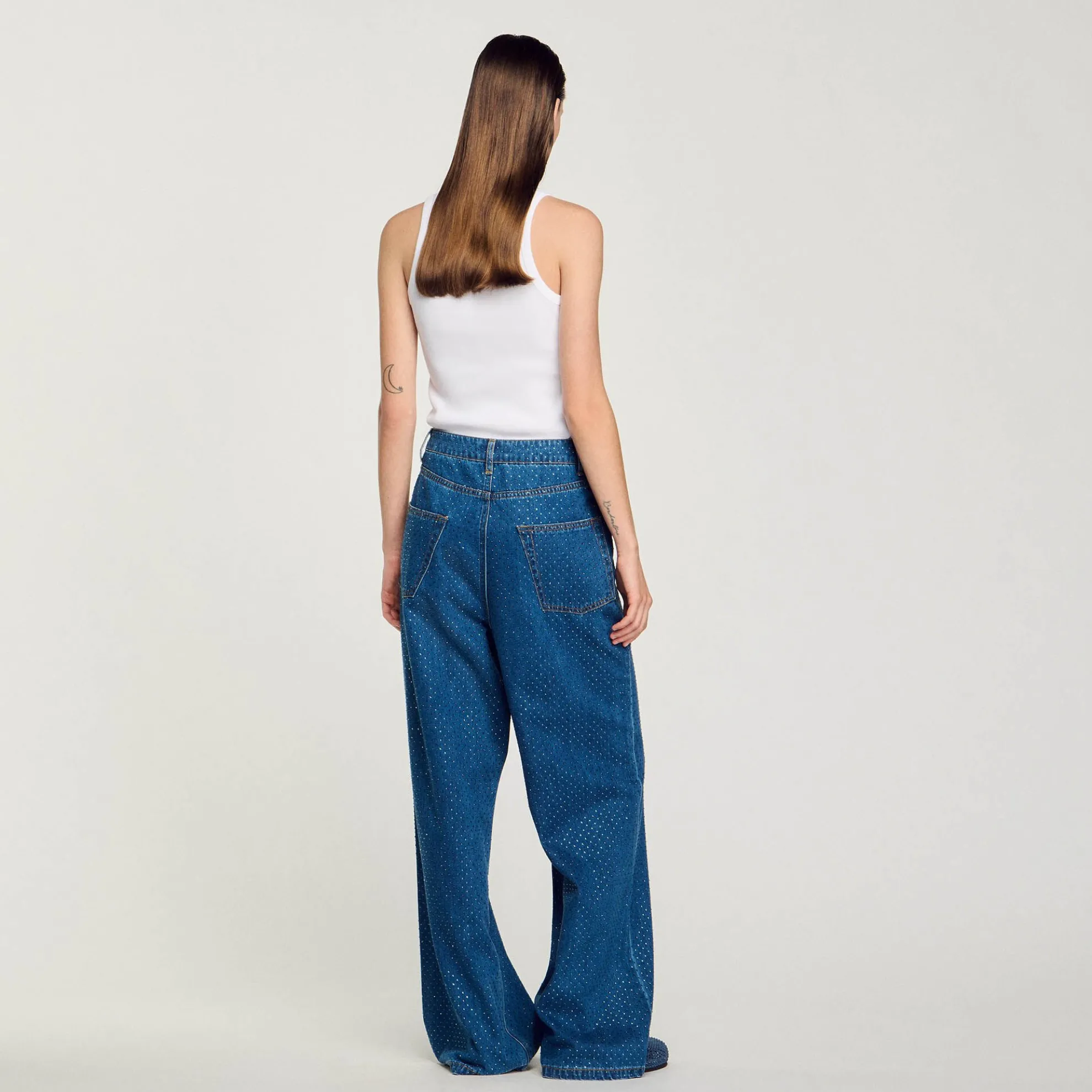 Jeans Wijd Met Stras