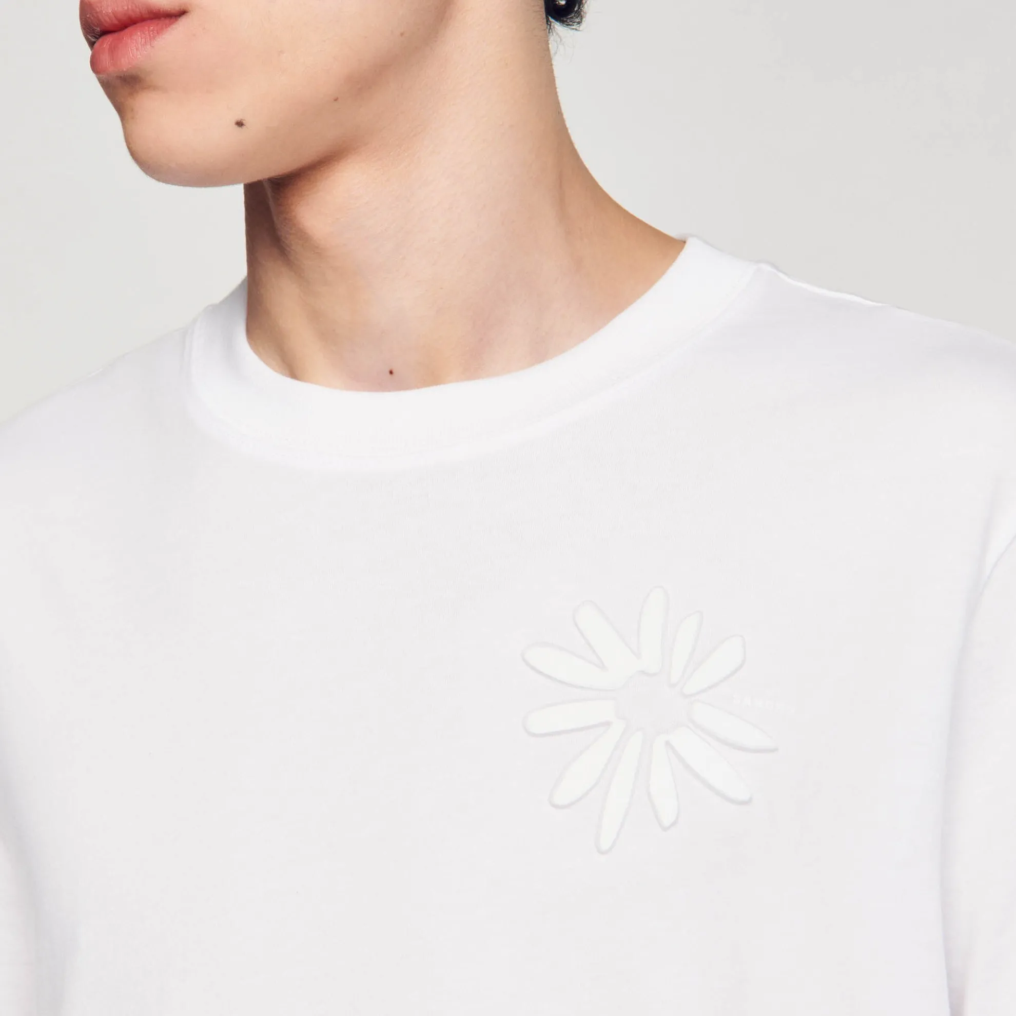 Katoenen T-shirt Met Bloem