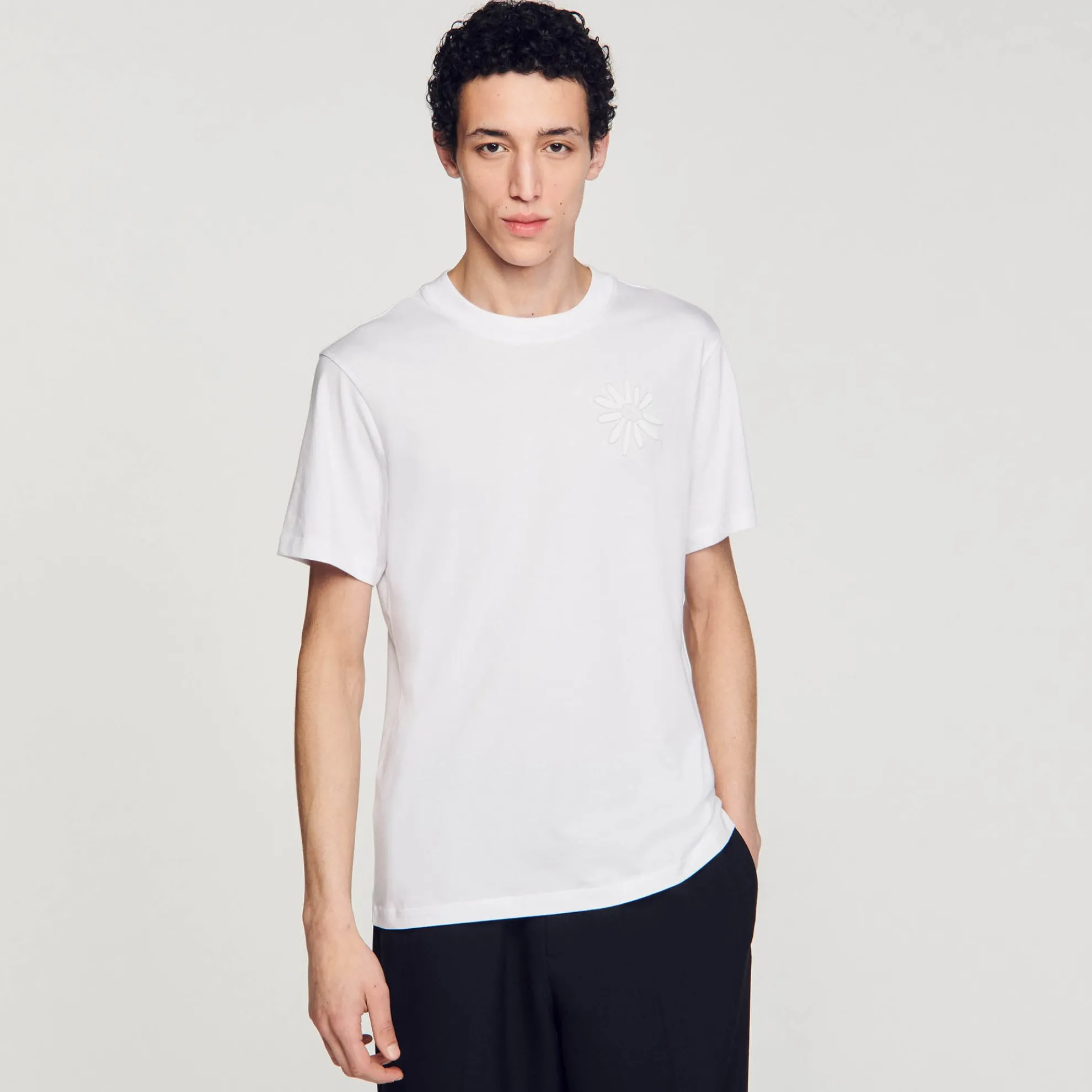 Katoenen T-shirt Met Bloem