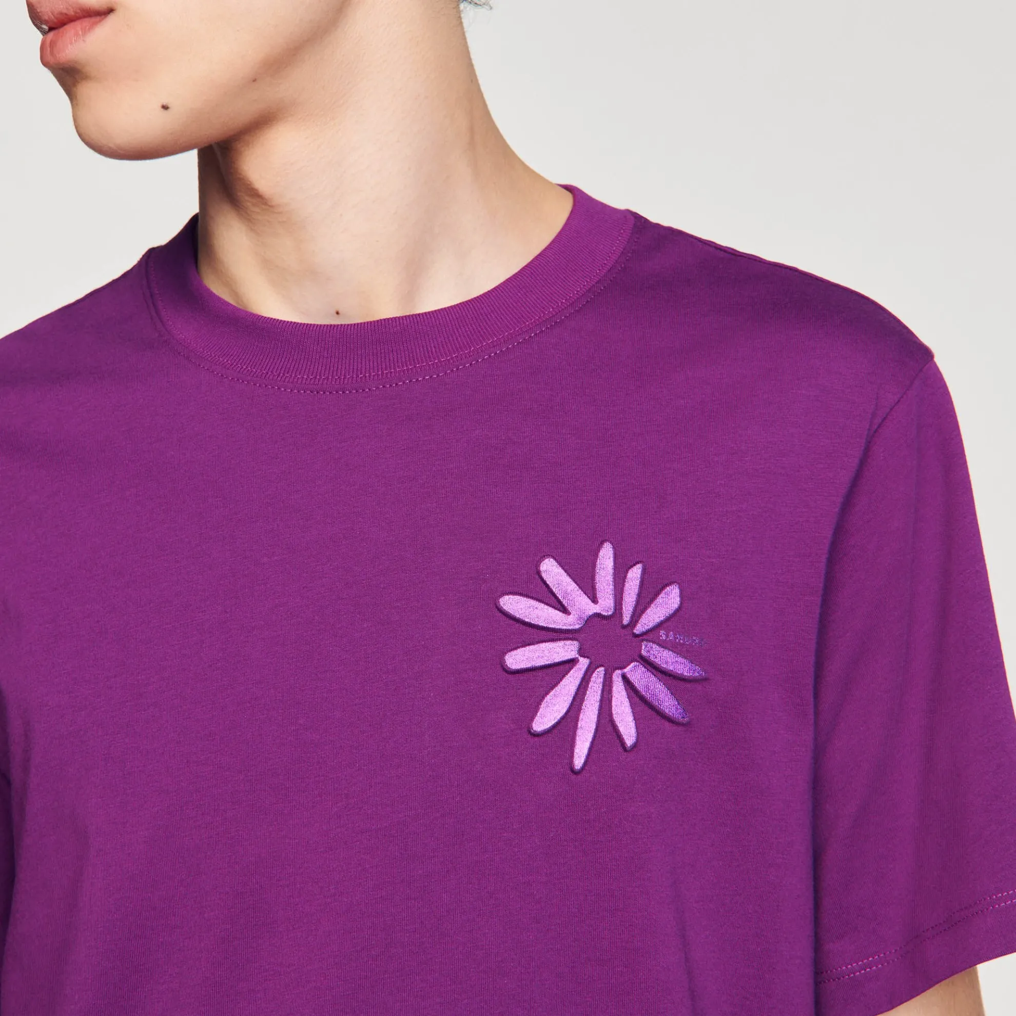 Katoenen T-shirt Met Bloem