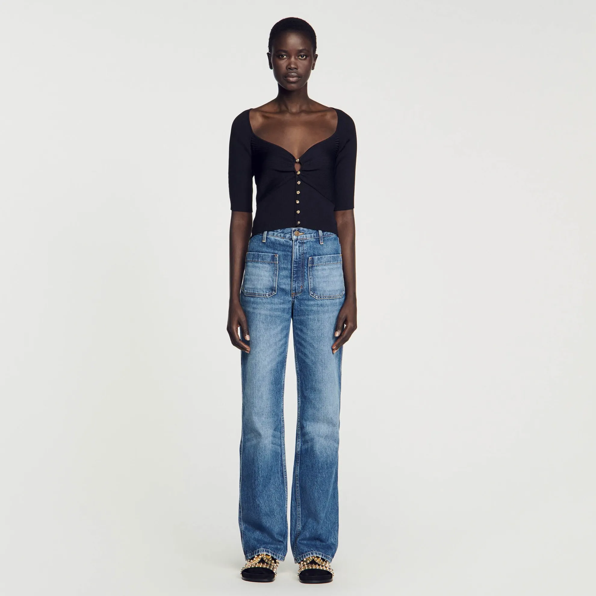 Kort Vest Met Ribbels