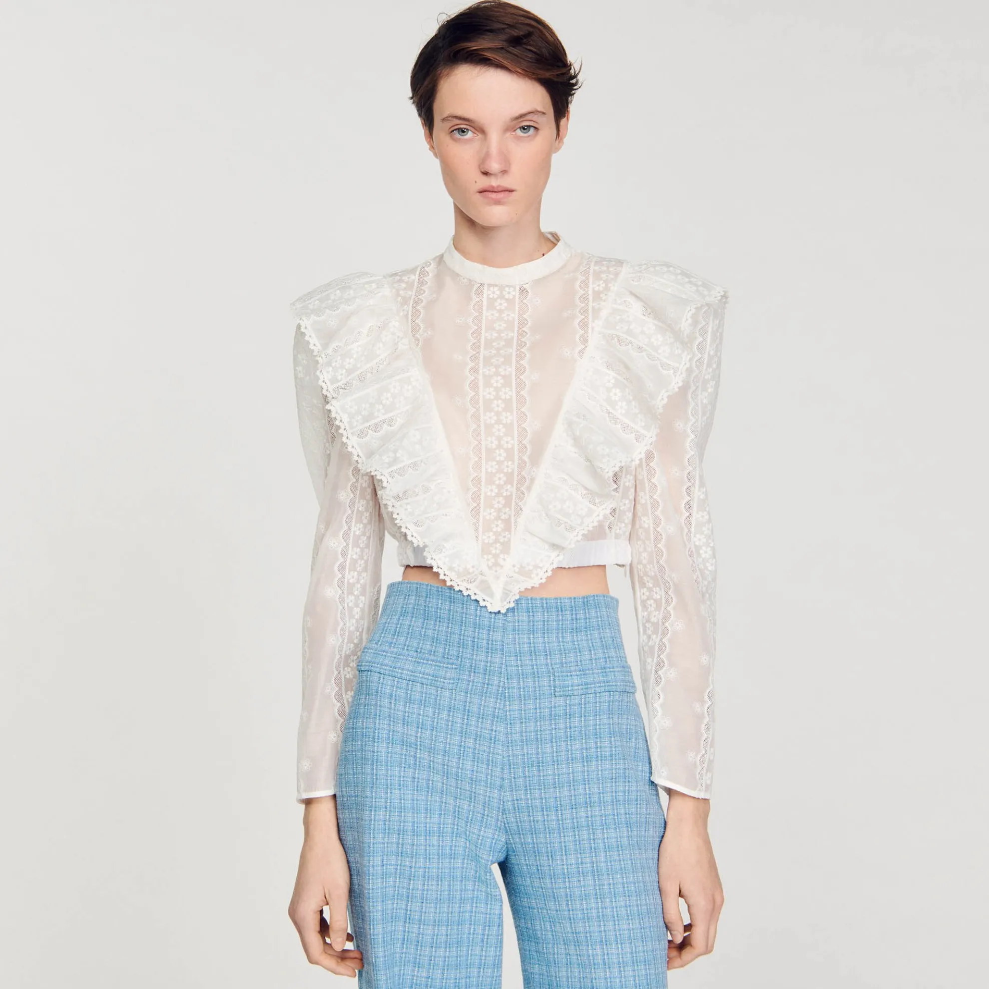 Korte Top Broderie Anglaise
