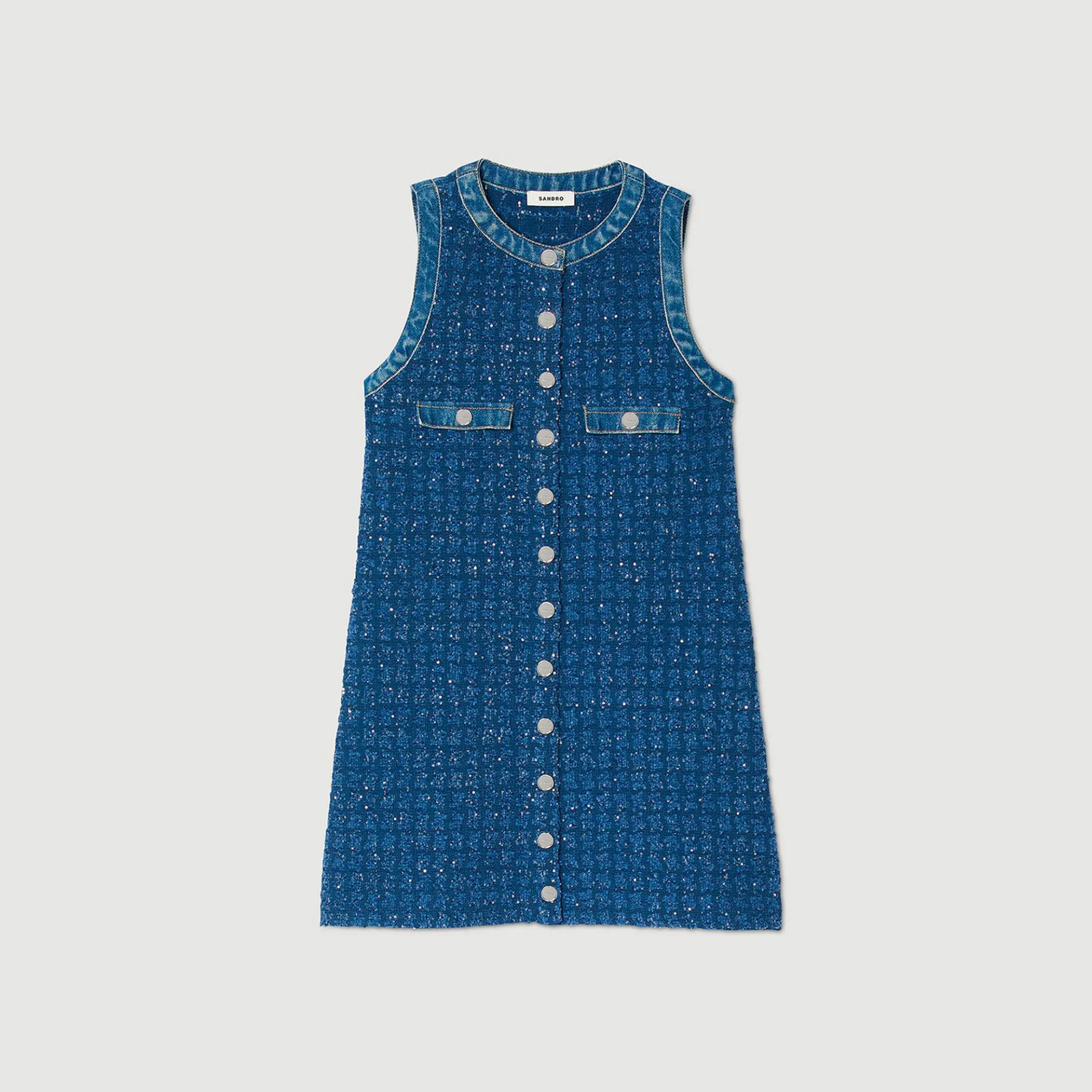 Korte Tweed Trapeze Jurk