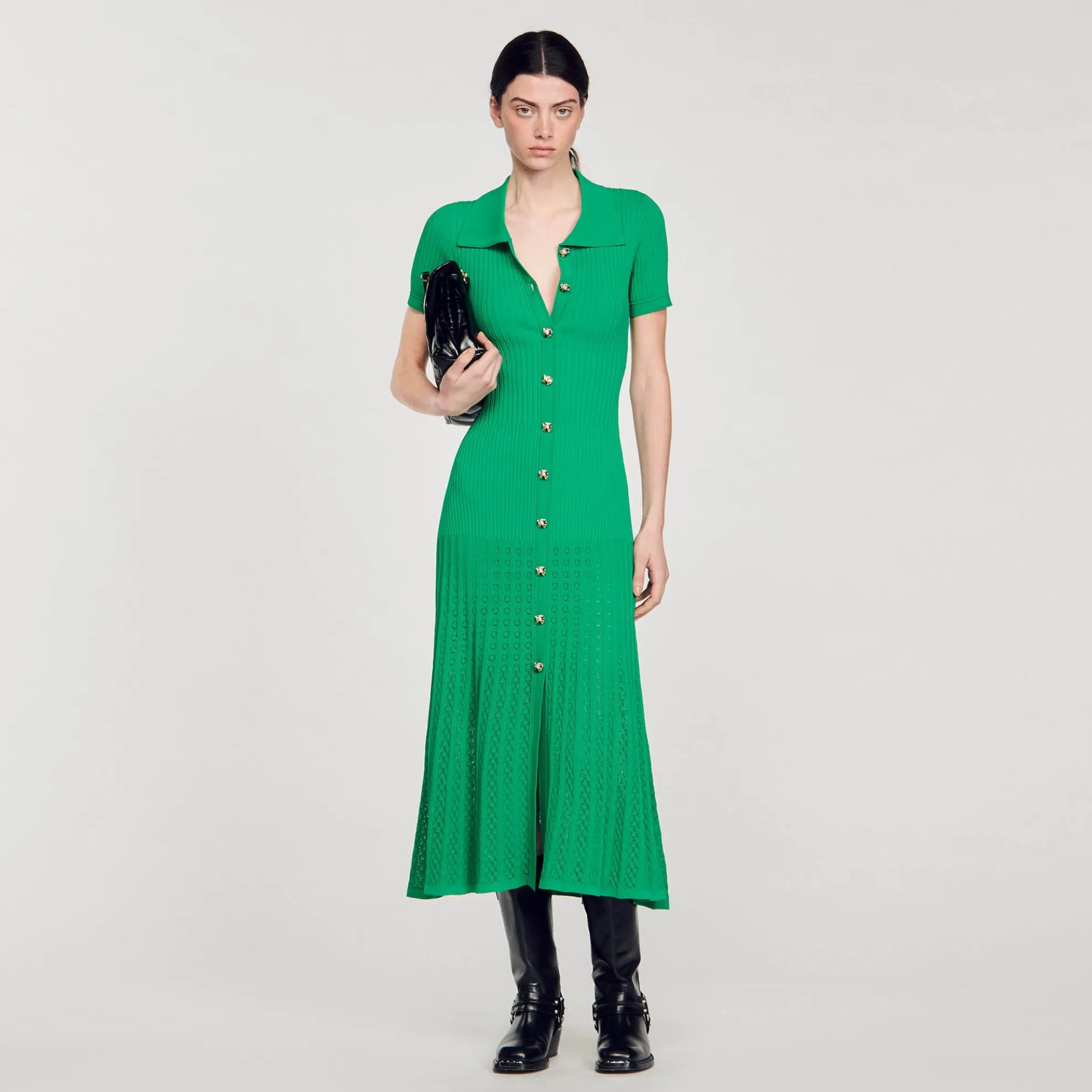 Lange Jurk Van Ribtricot