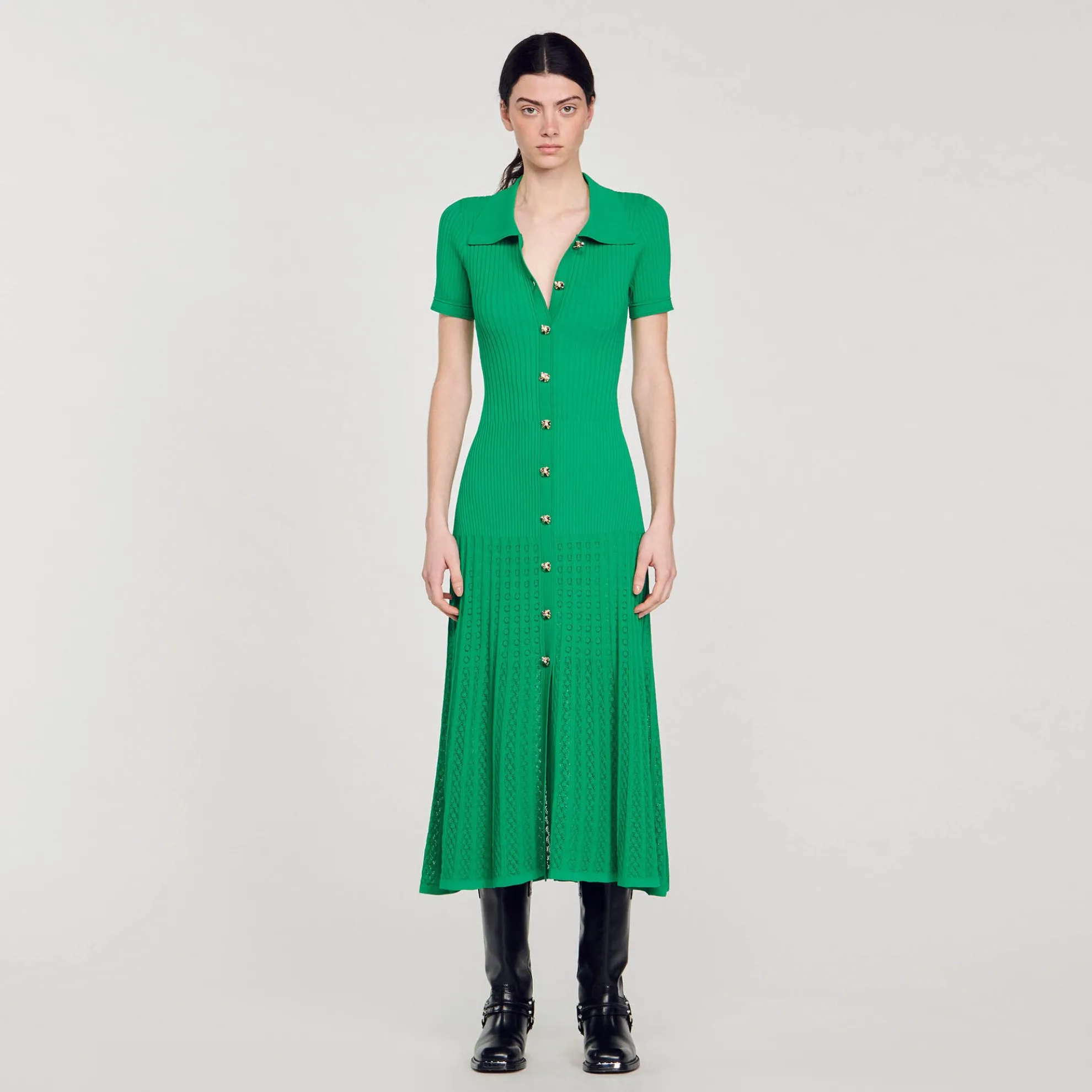 Lange Jurk Van Ribtricot