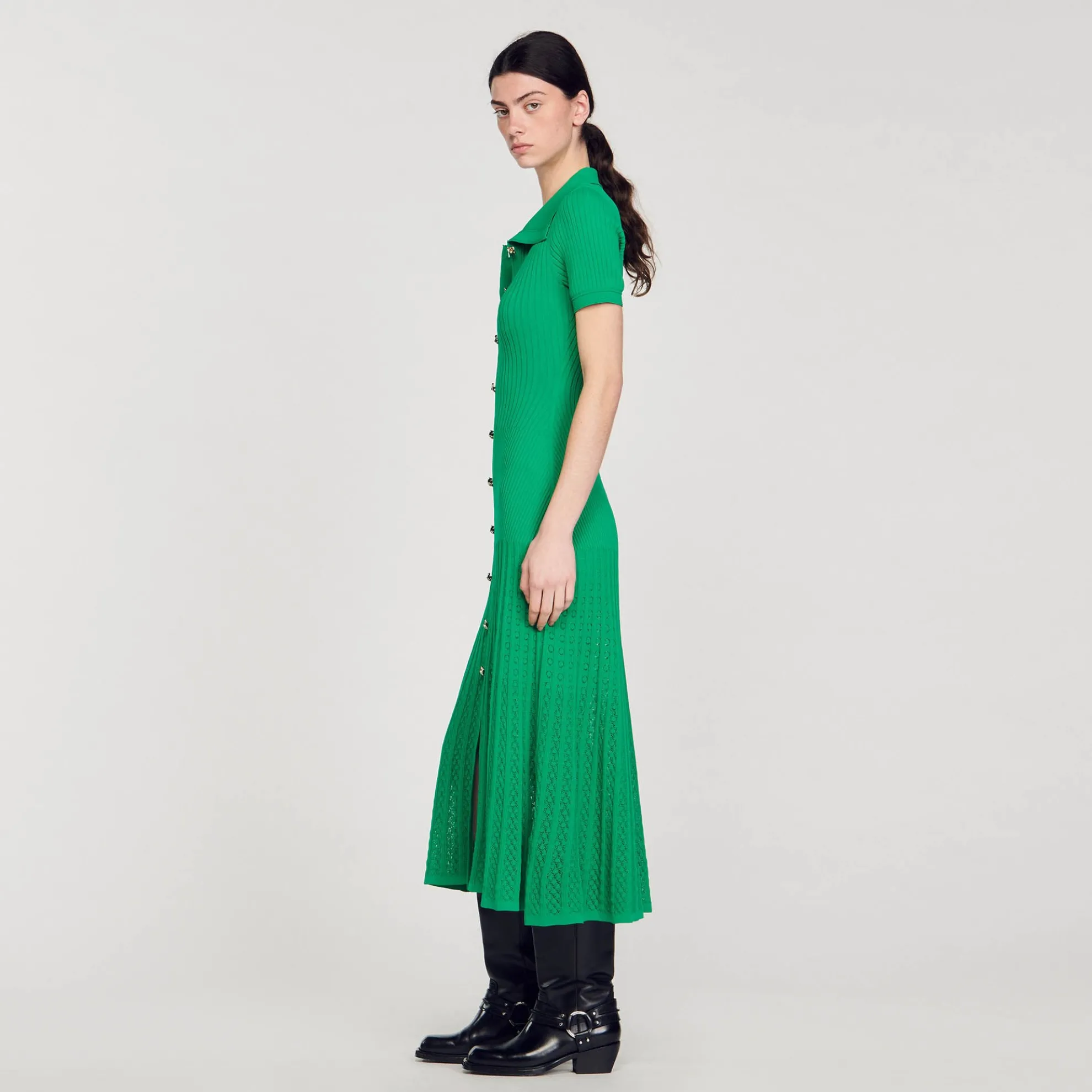 Lange Jurk Van Ribtricot