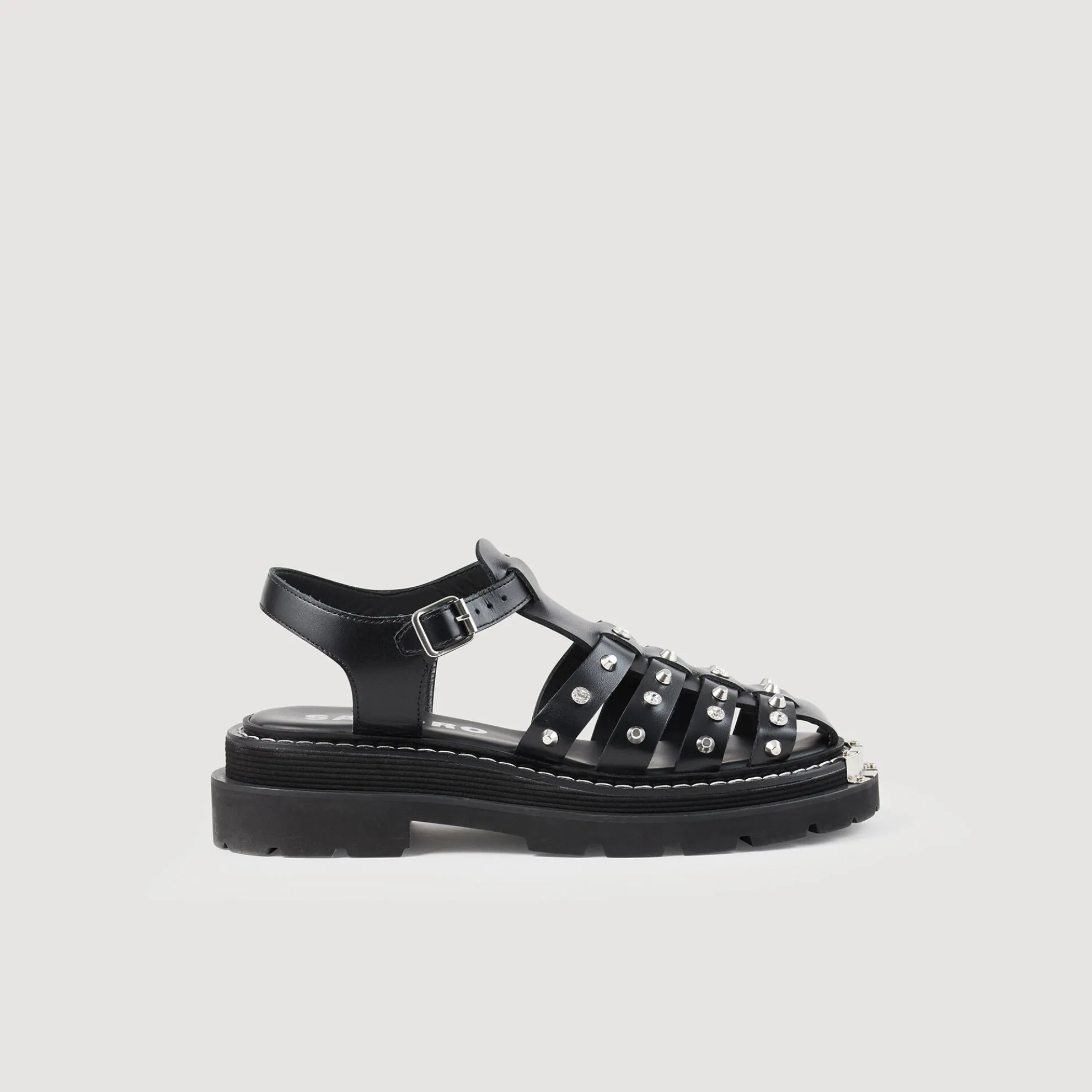 Leren Olys-sandalen Met Studs