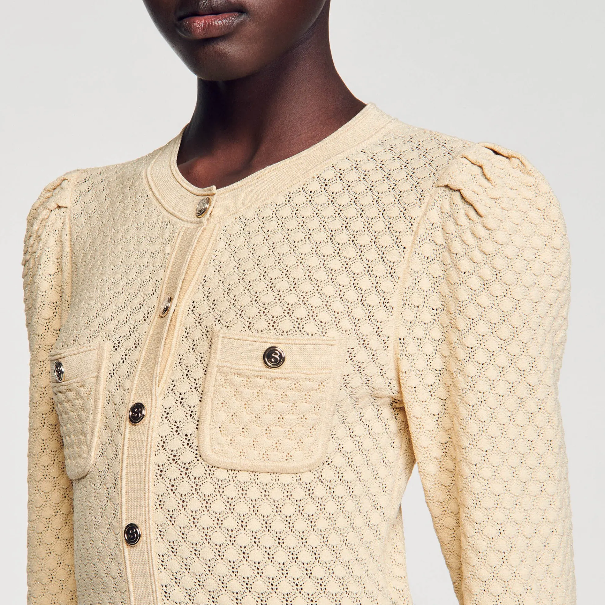 Midi Jurk Pointillé Gebreid