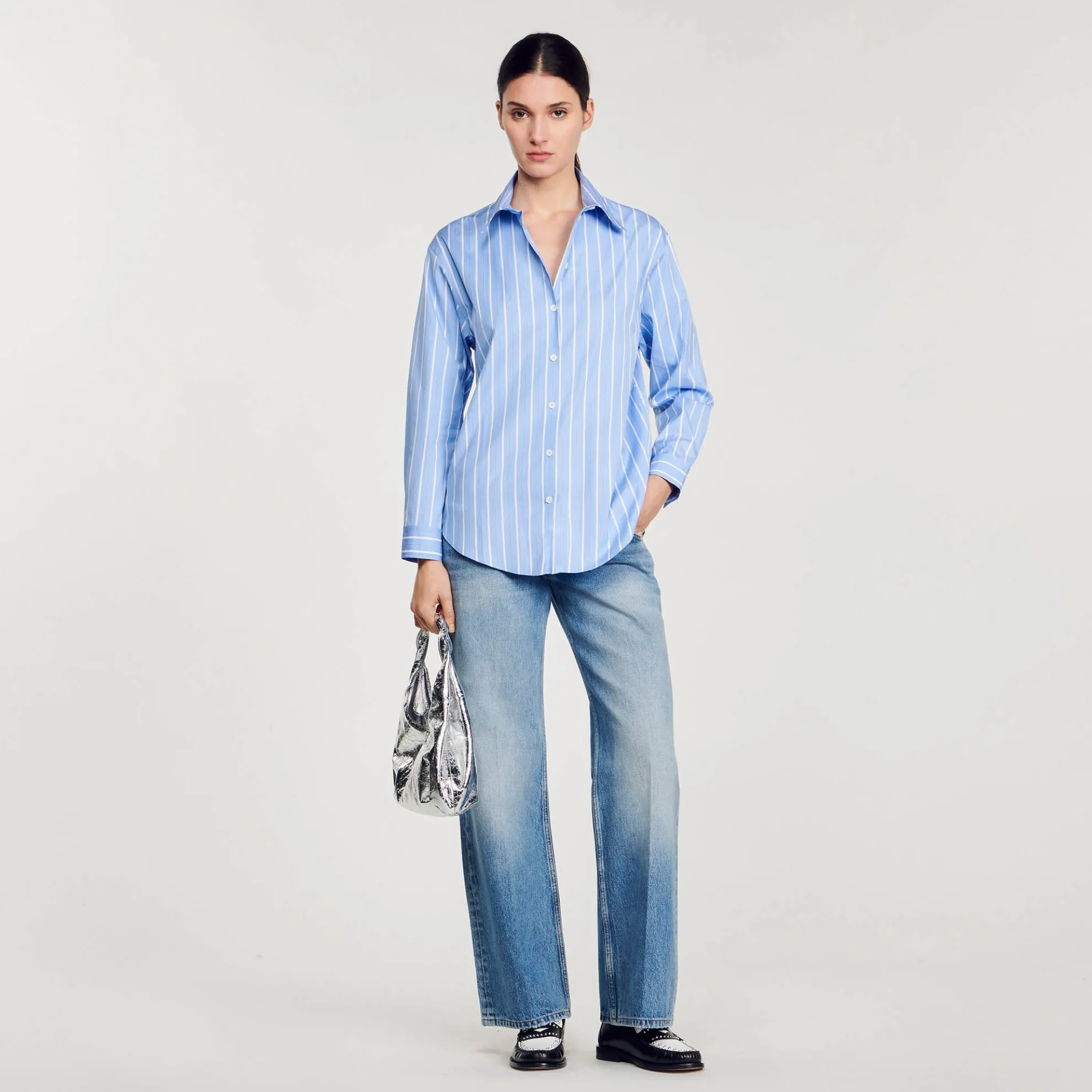 Overhemdblouse Gestreept Open Rug Kant