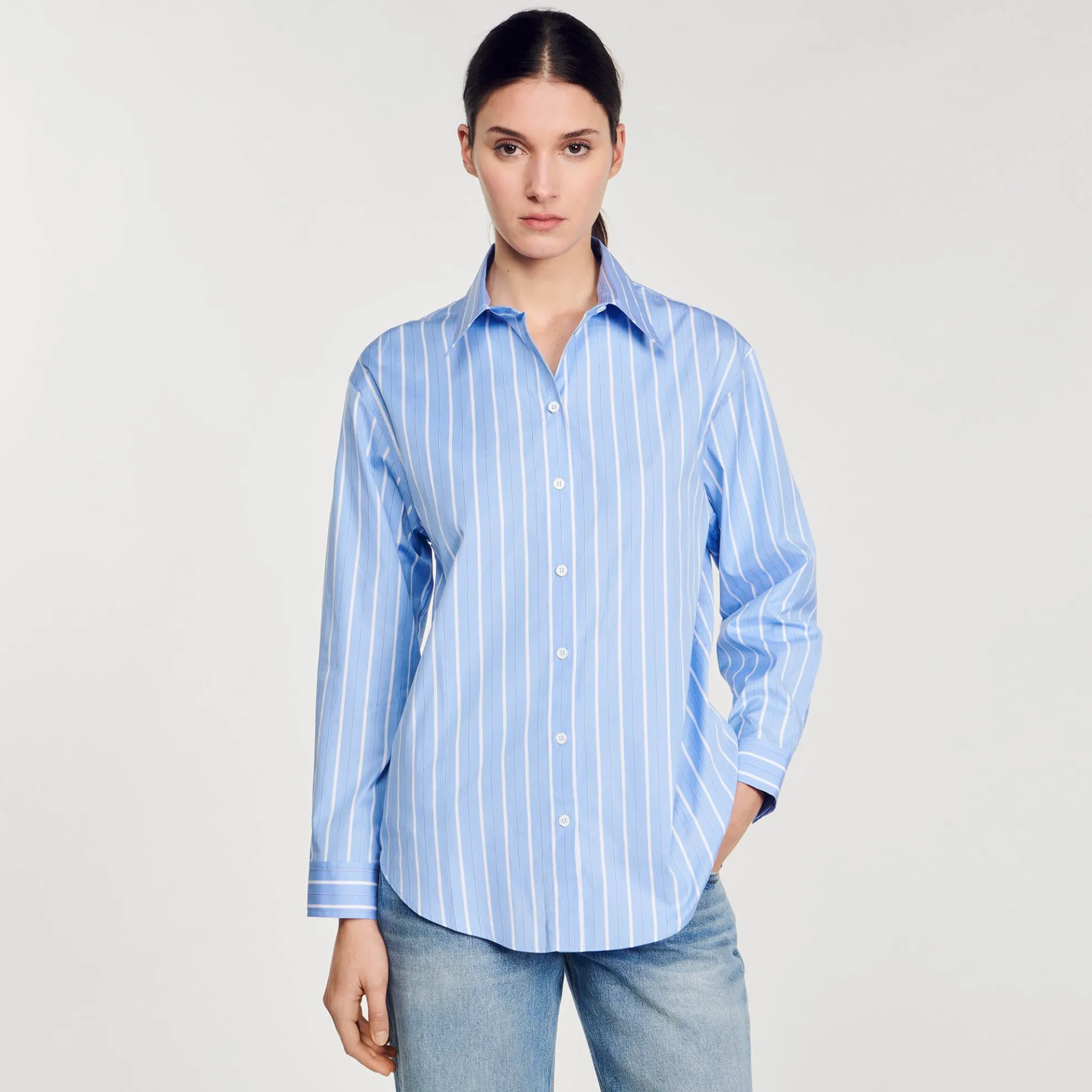 Overhemdblouse Gestreept Open Rug Kant