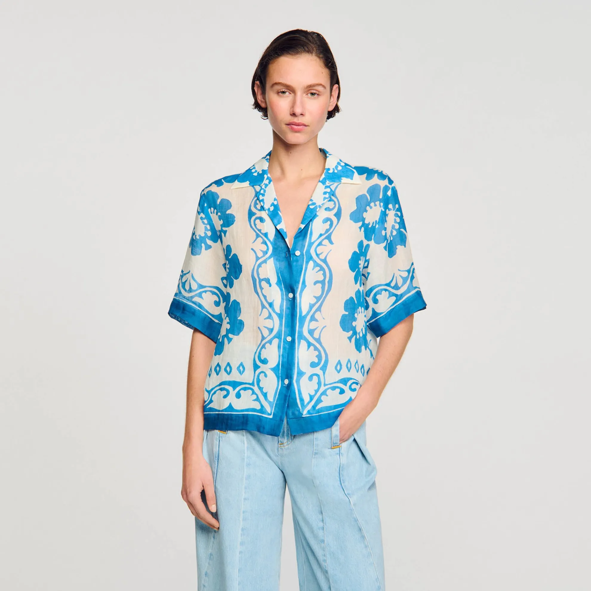 Overhemdblouse Met Print