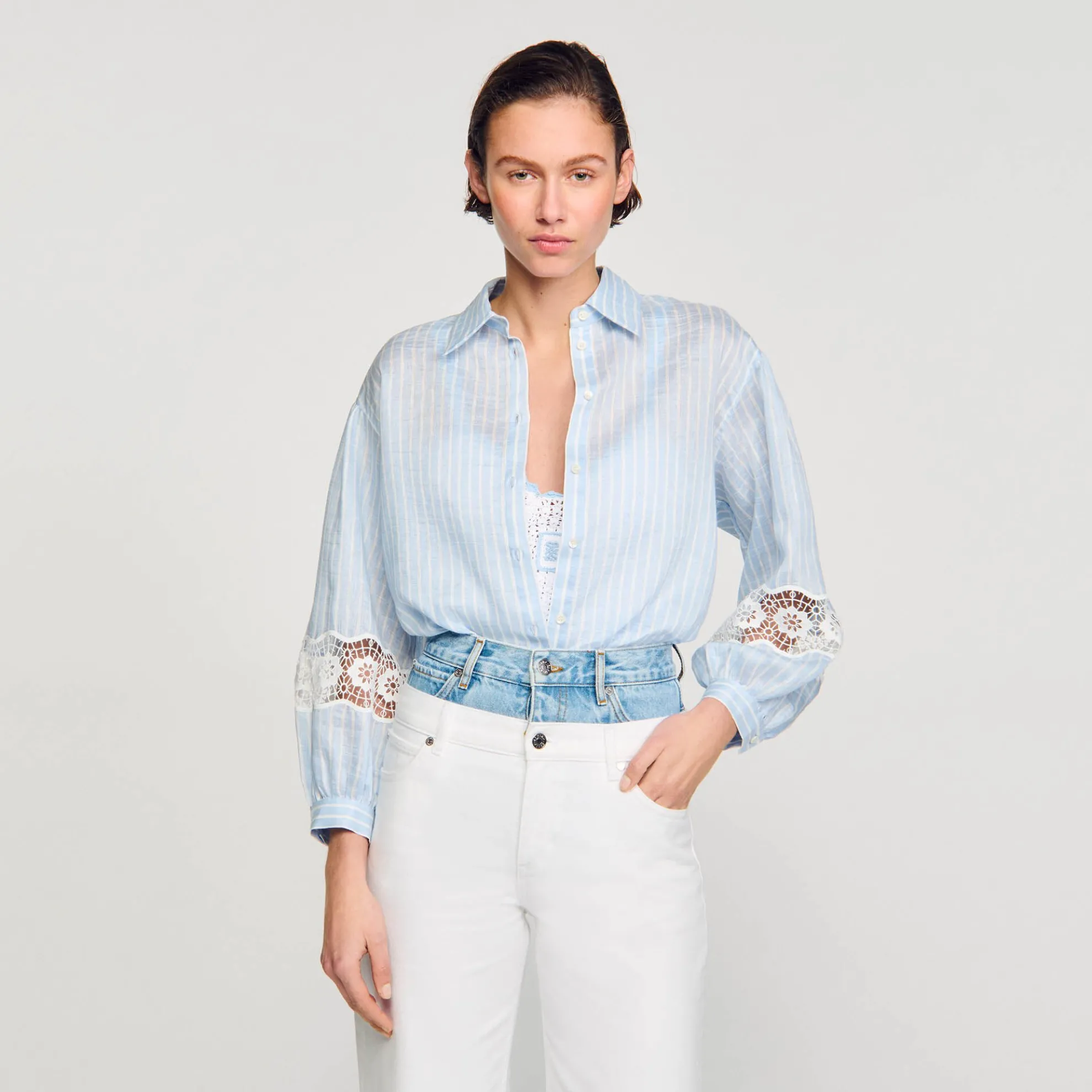 Overhemdblouse Met Strepen