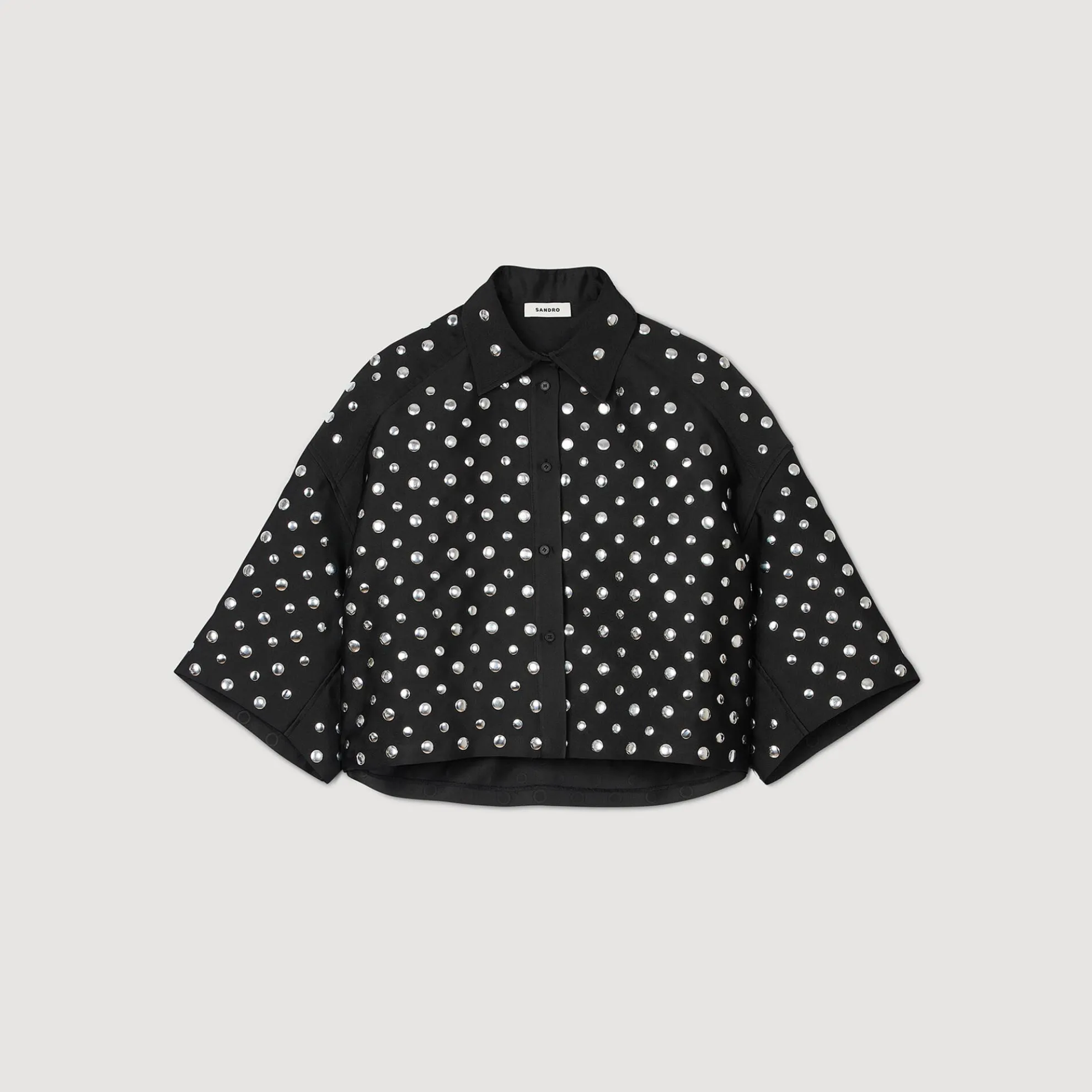 Overhemdblouse Met Ronde Plaatjes