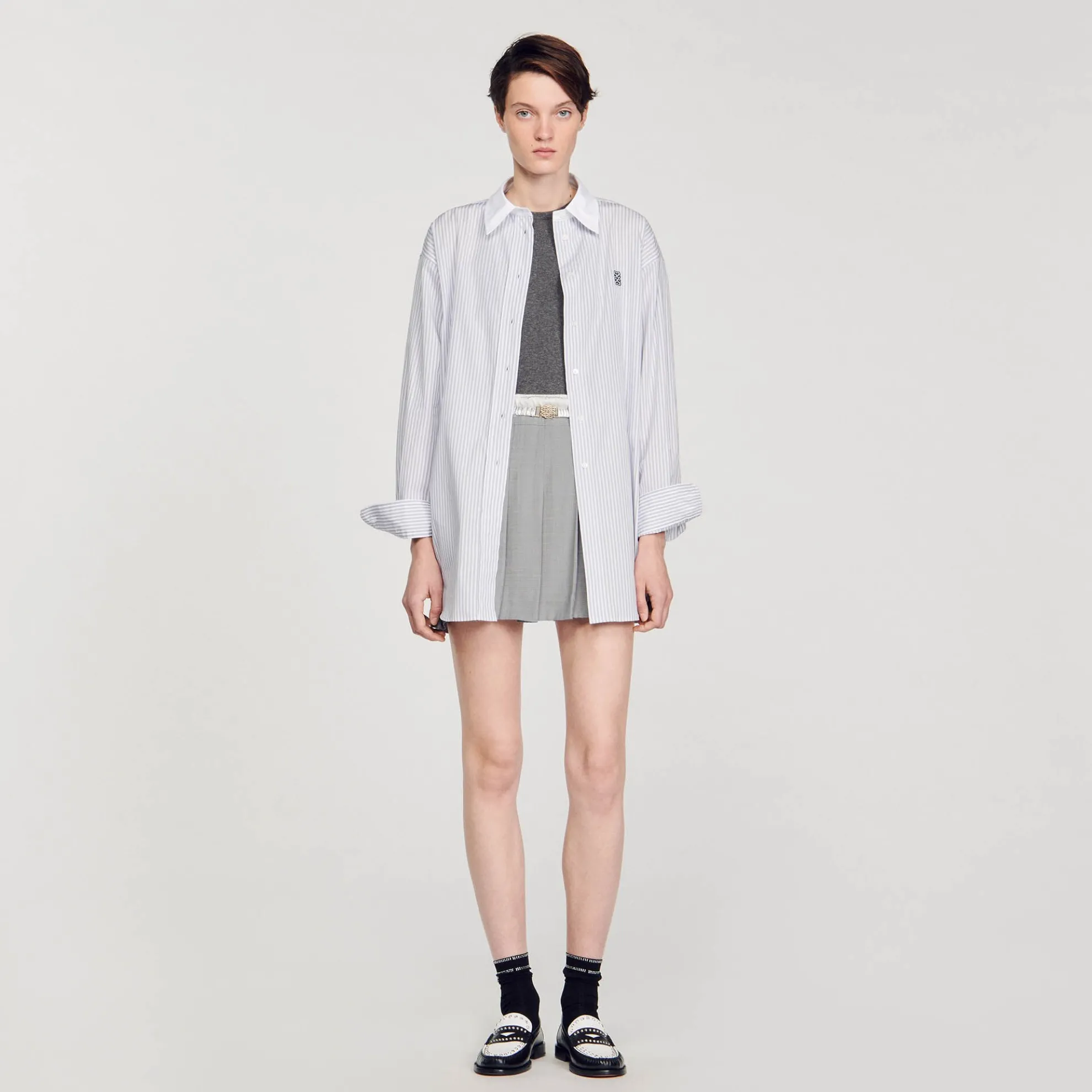 Overhemdblouse Oversized Met Strepen