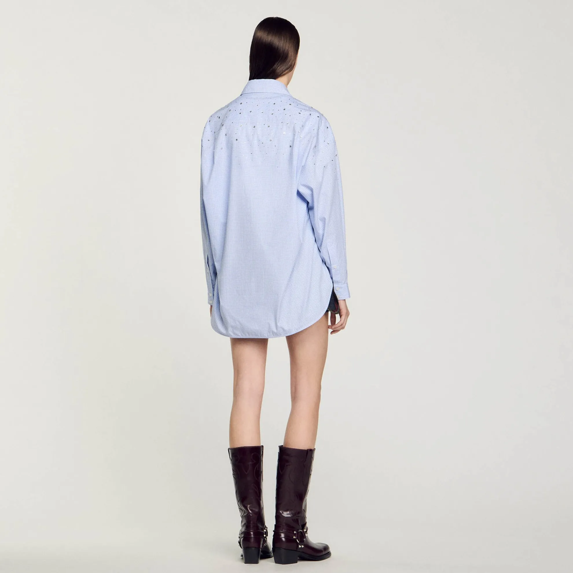 Overhemdblouse Ruit Met Studs