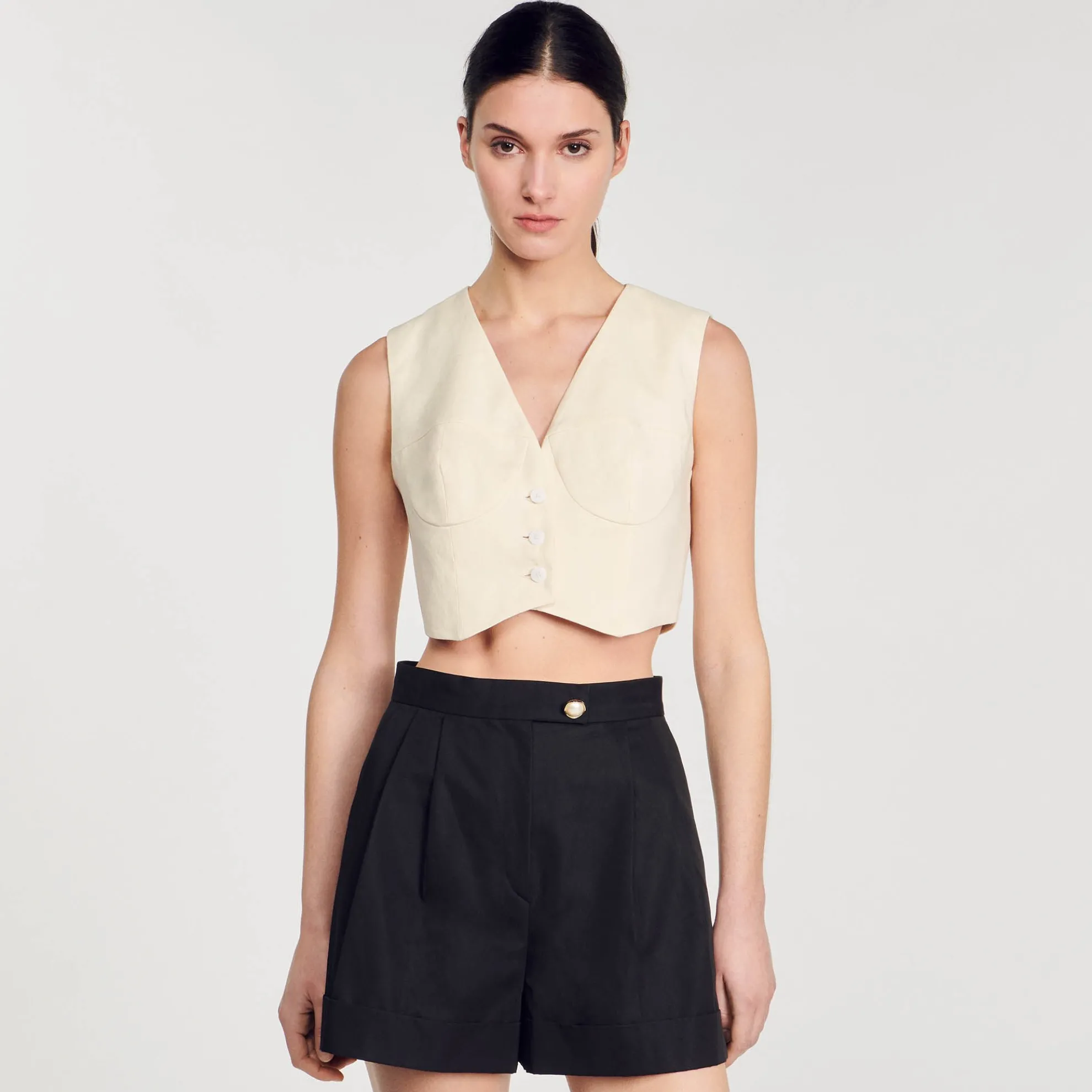Shorts Van Gabardine Stof