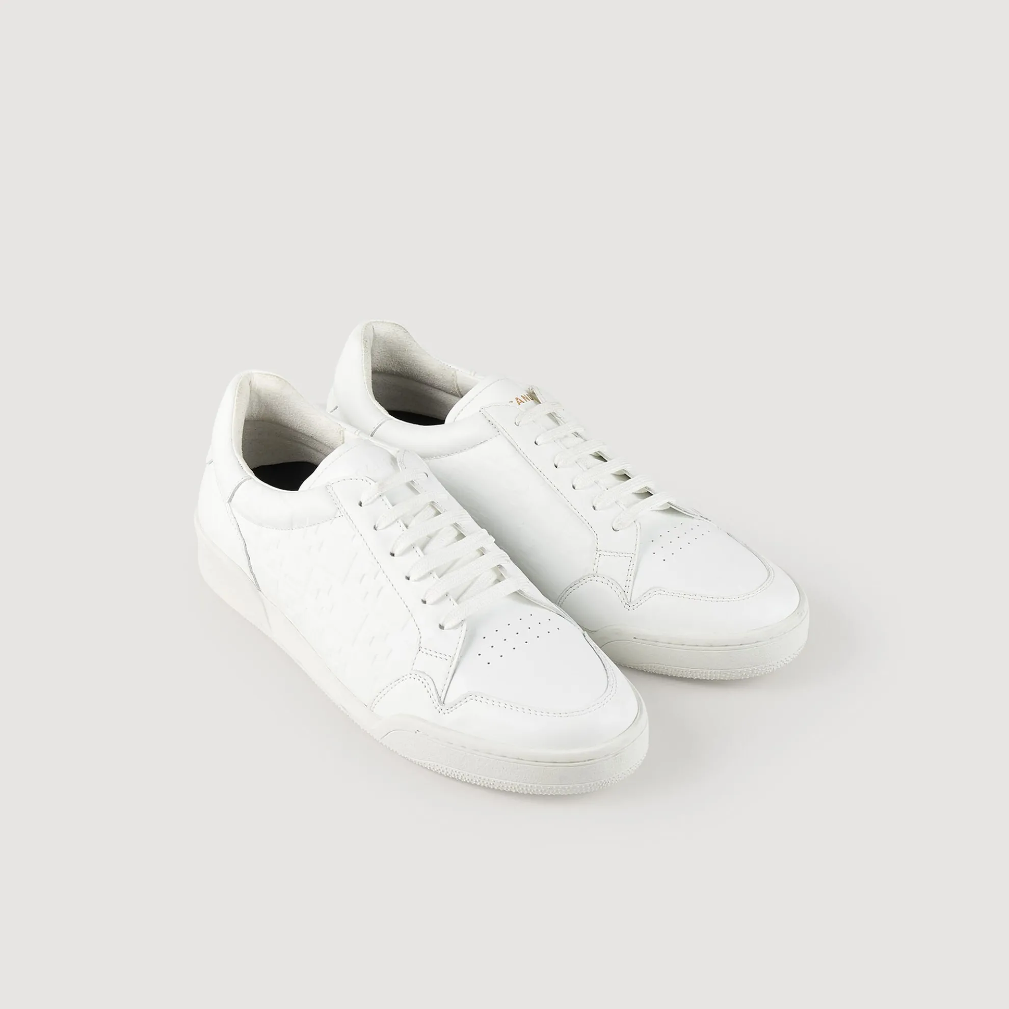 Sneakers Van Reliëfleer Met Square Cross