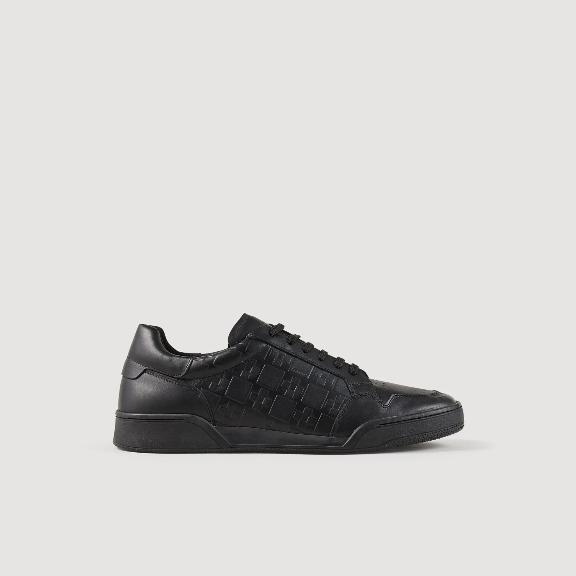 Sneakers Van Reliëfleer Met Square Cross
