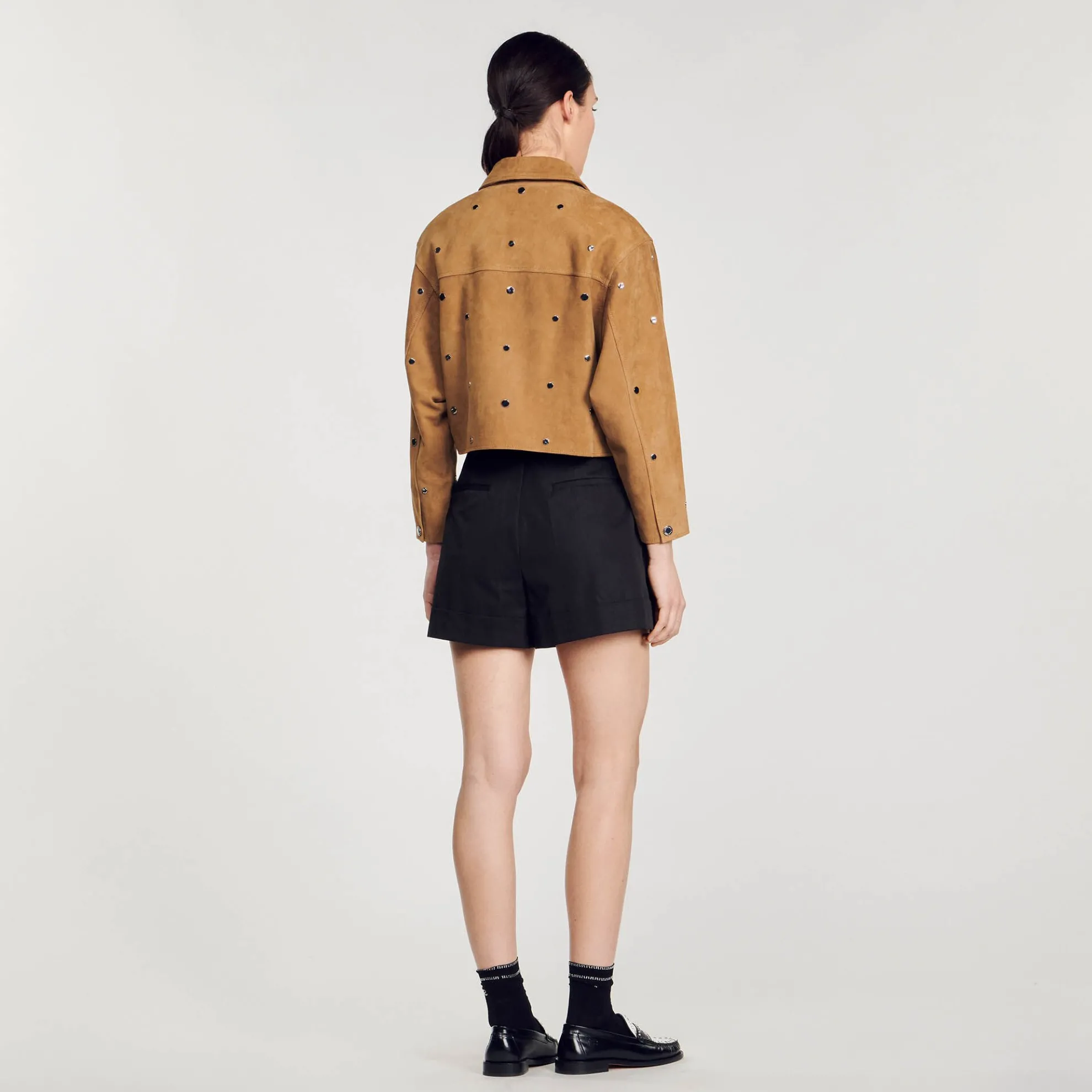 Suède Jas Versierd Met Studs