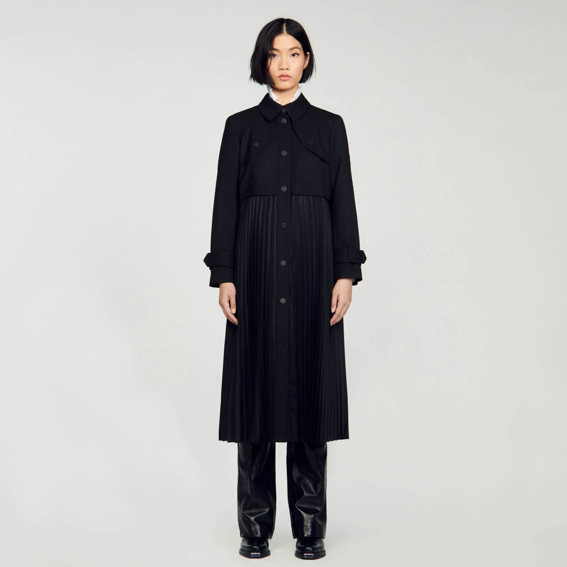 Trenchcoat Met Plooien