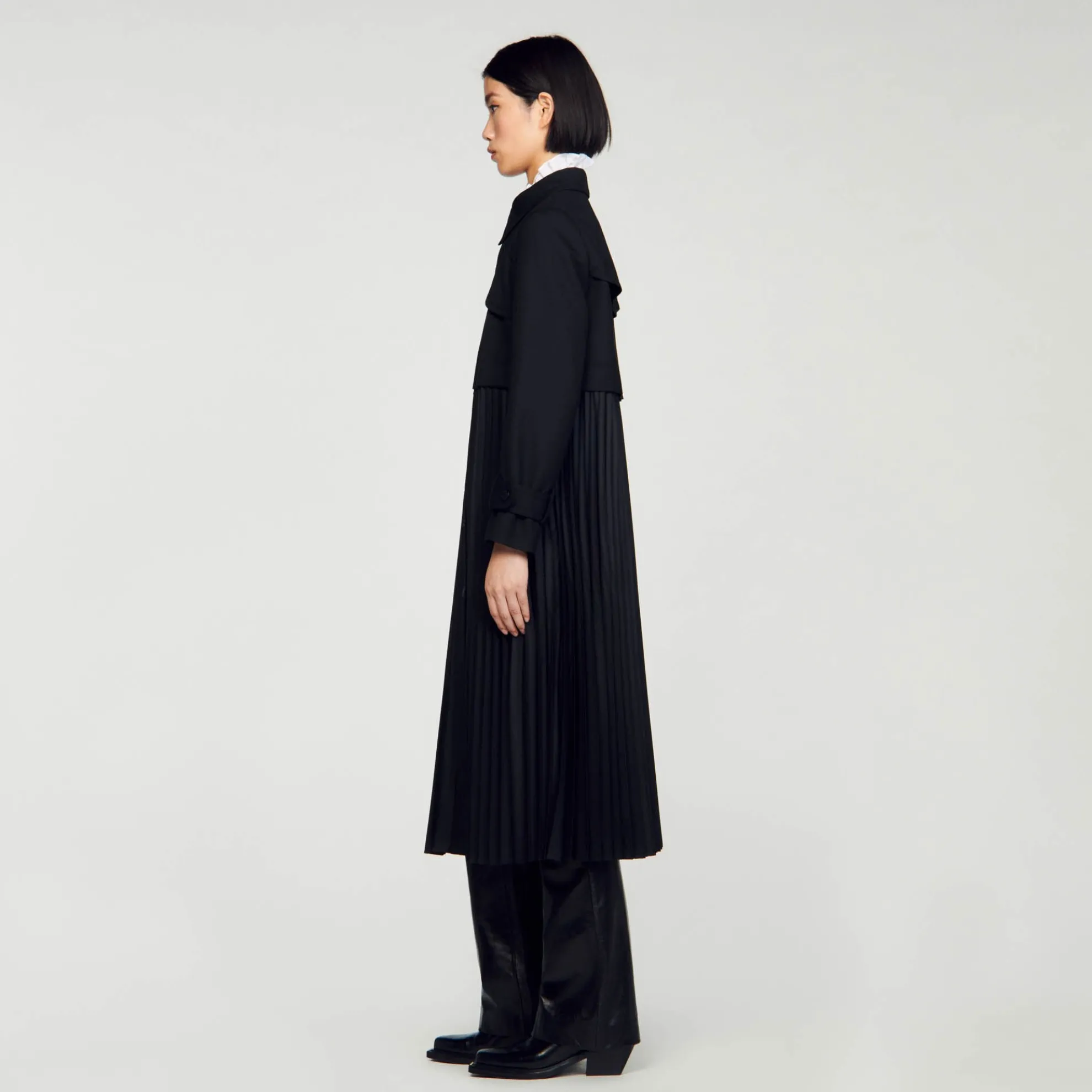 Trenchcoat Met Plooien
