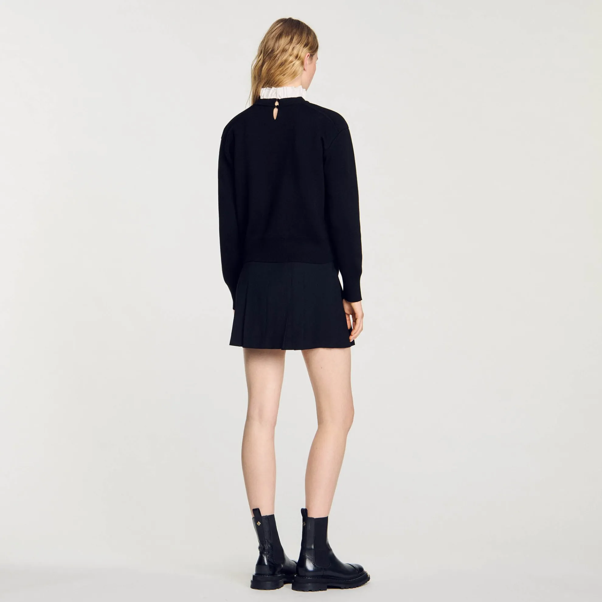 Tricot Trui Met Opstaande Kraag
