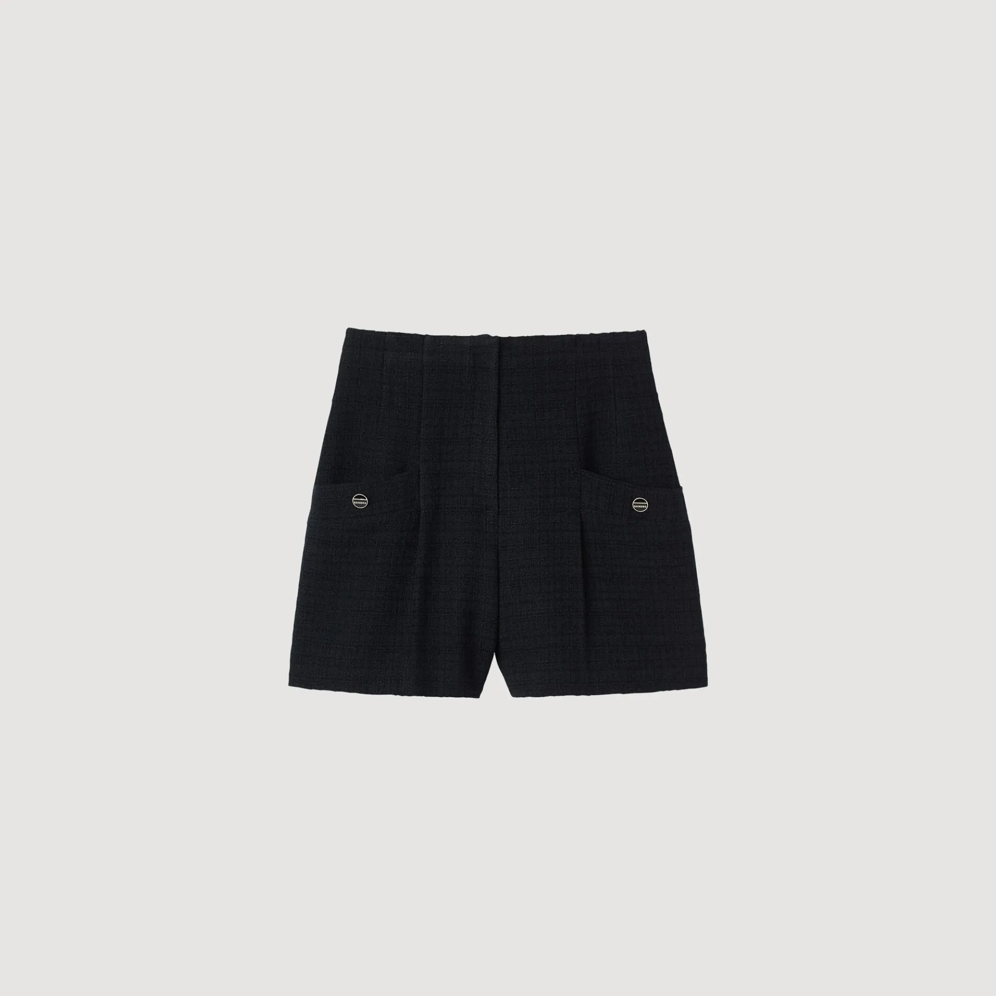 Tweed Short Met Hoge Taille