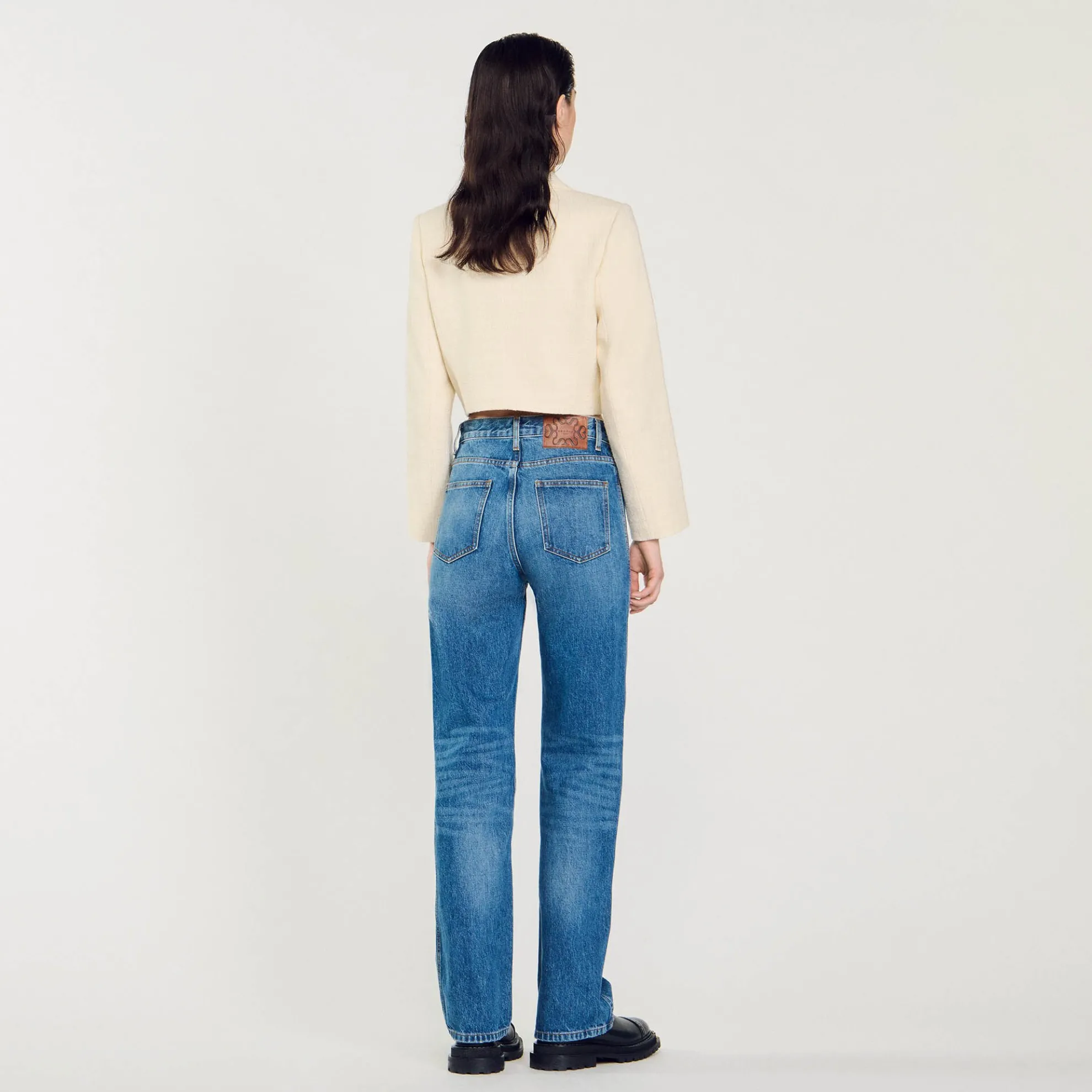 Verbleekte Wijd Uitlopende Jeans