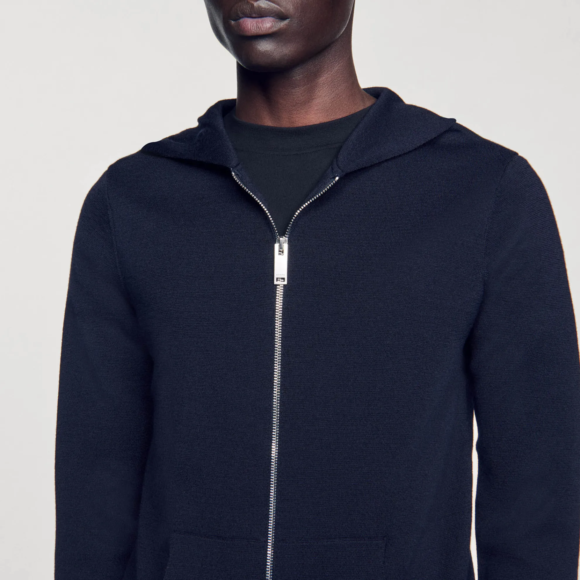 Zipped Cardigan With Hood